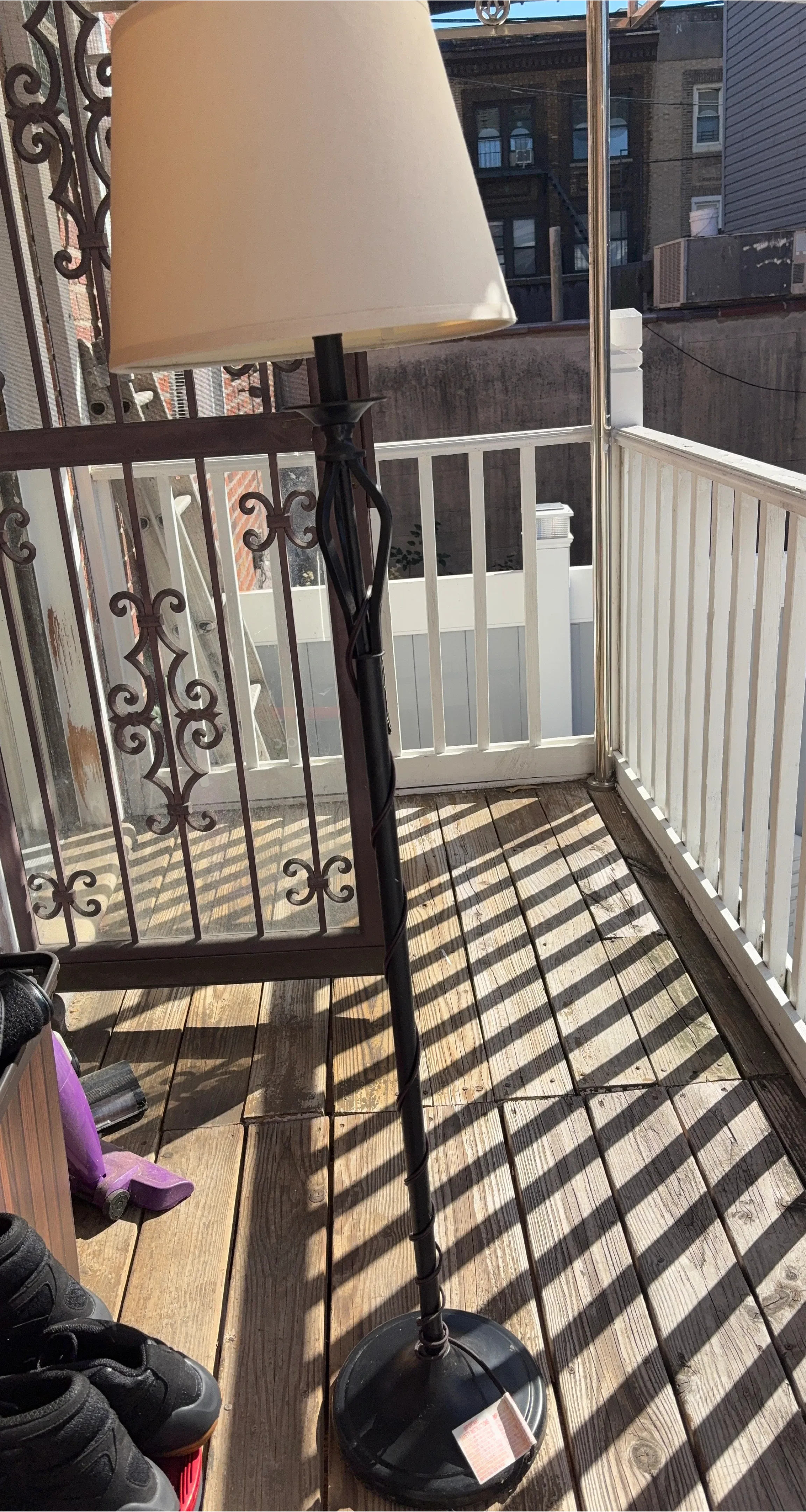 Floor Lamp with Beige Shade