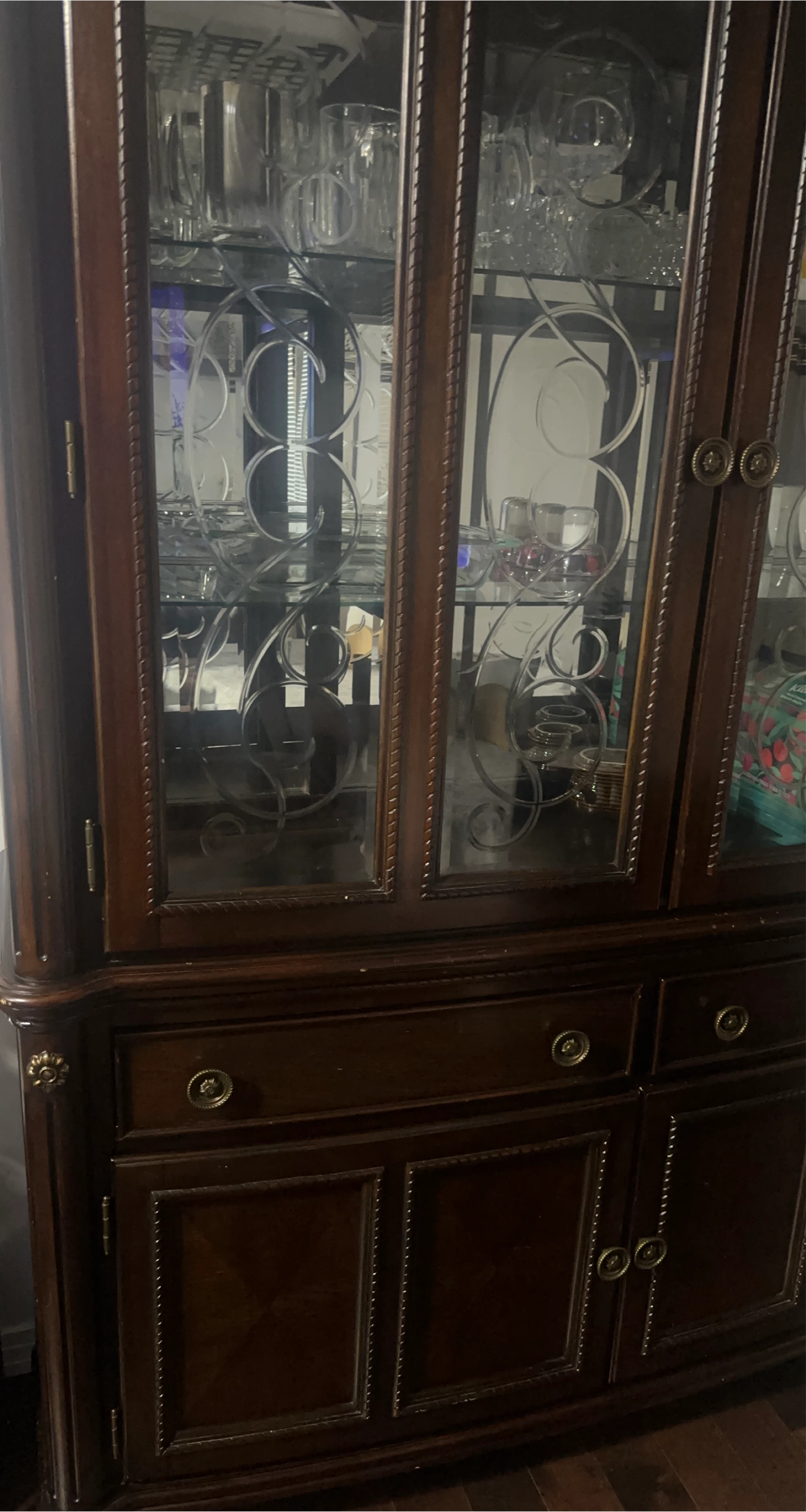 Dark Wood China Cabinet