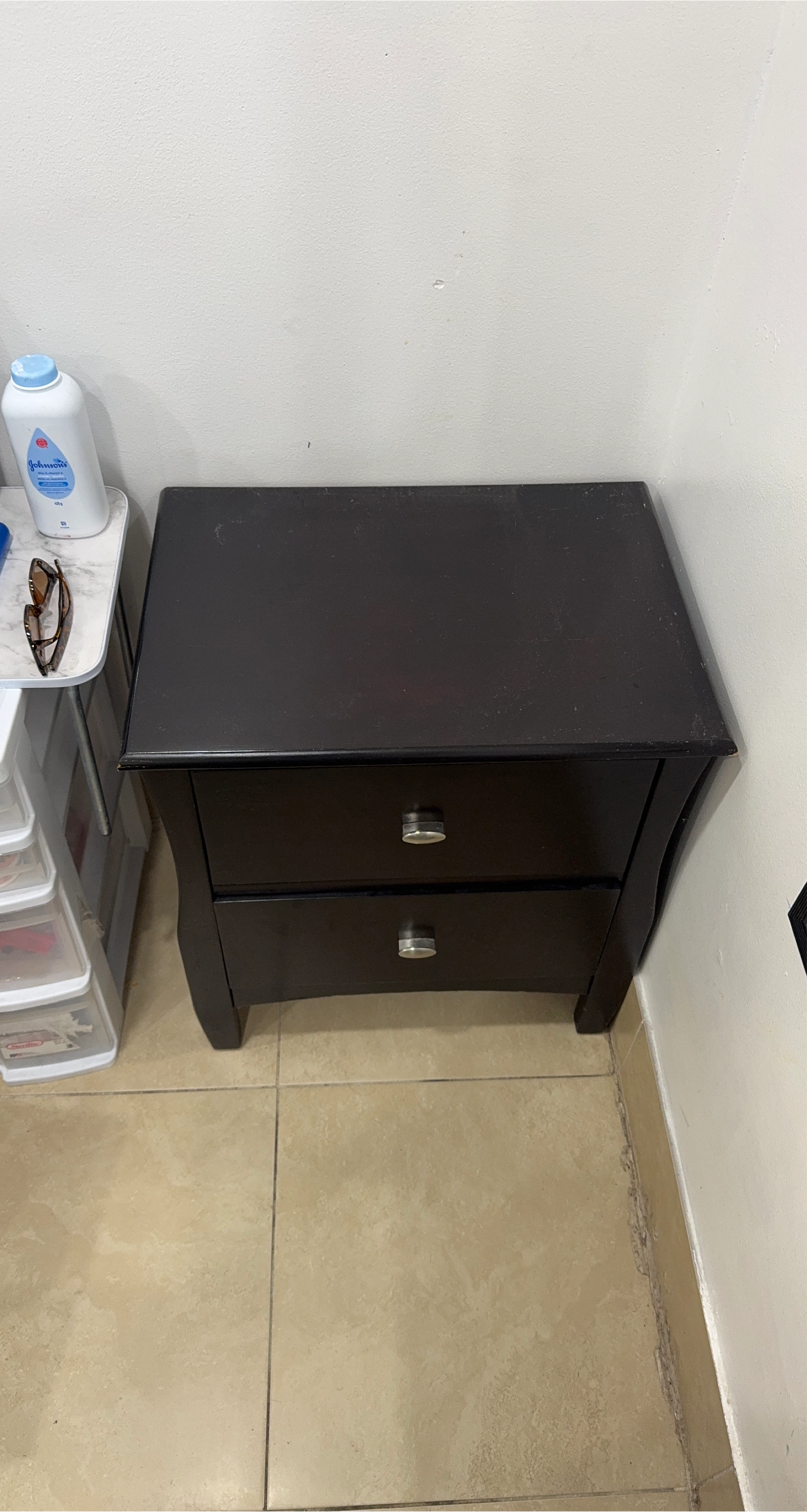 Dark Brown 2-Drawer Nightstand side table QTY: 2 thumbnail