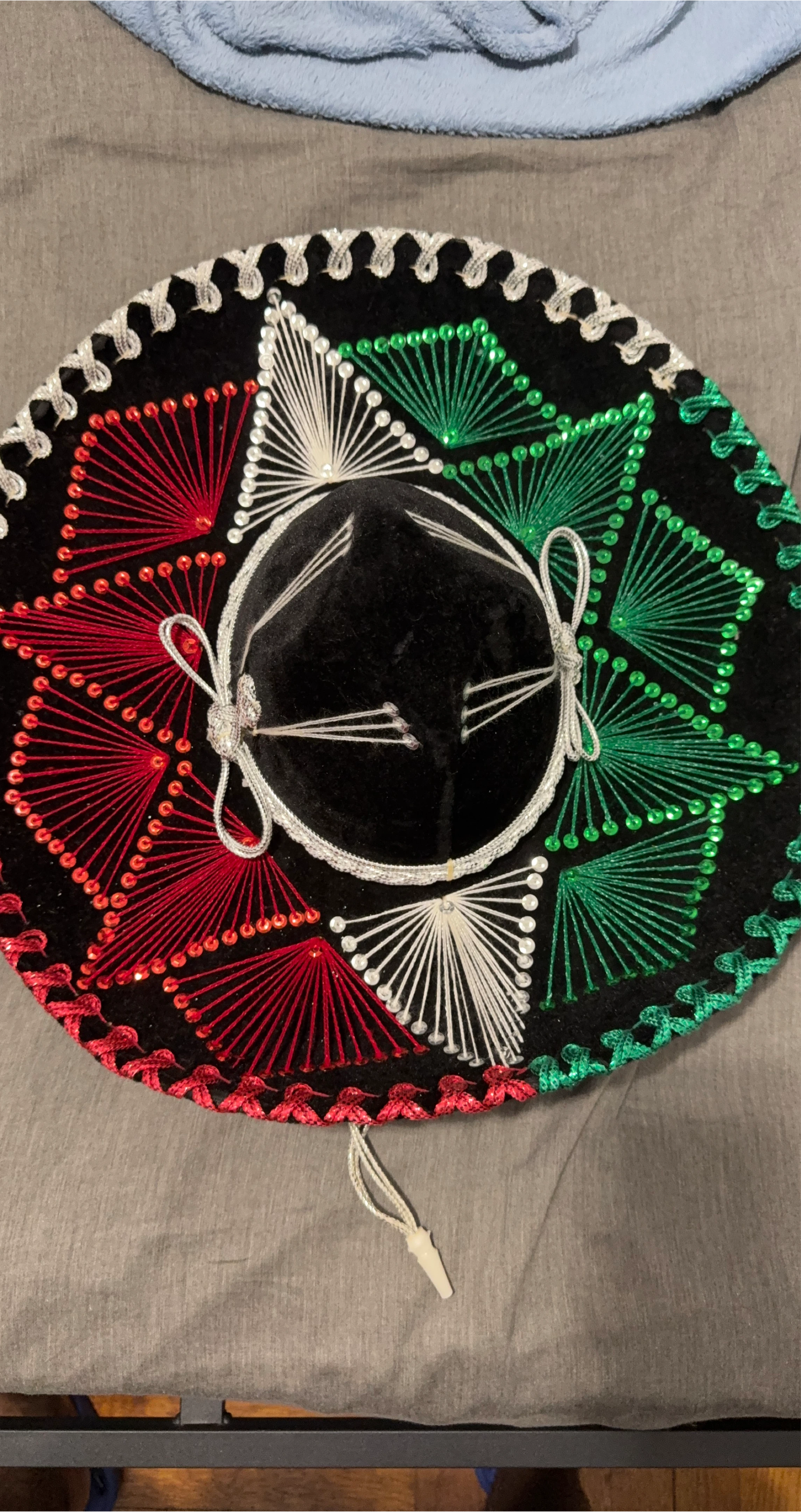 Mariachi Sombrero - Black, Red, Green thumbnail