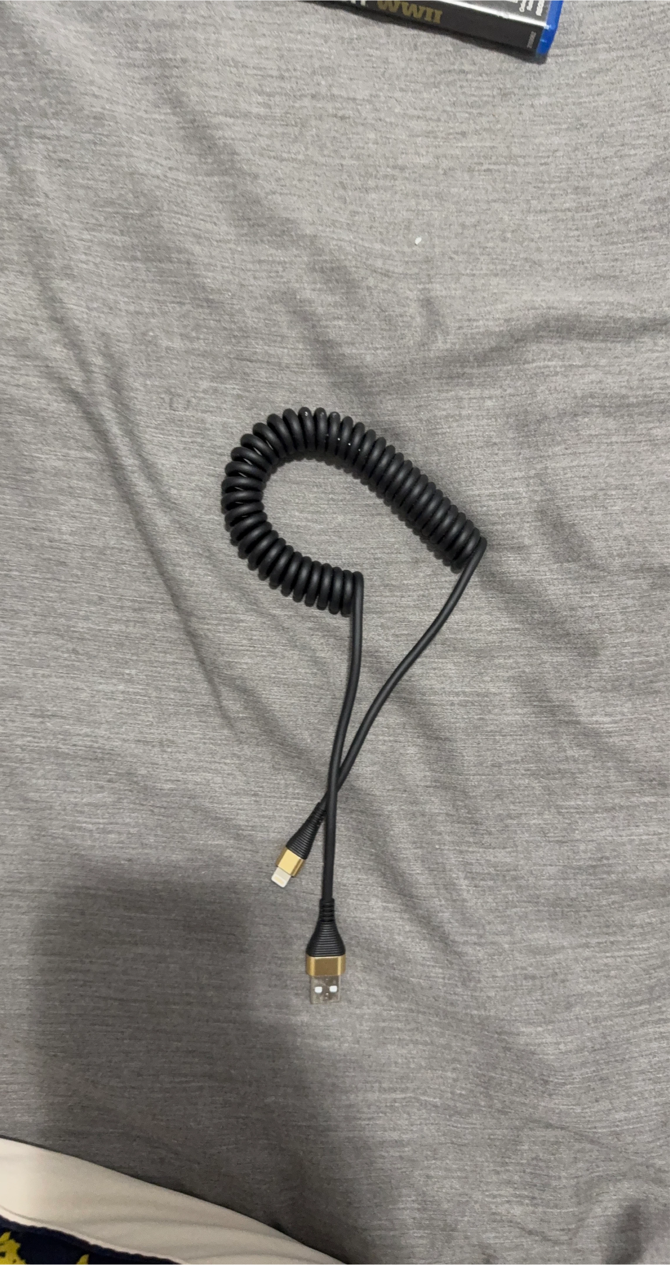 Black Coiled USB & Lightning Cable thumbnail