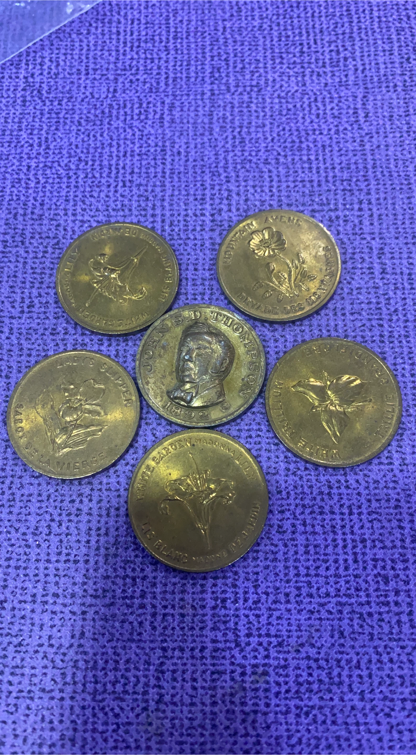 Vintage Canadian Provincial Flower Coins thumbnail