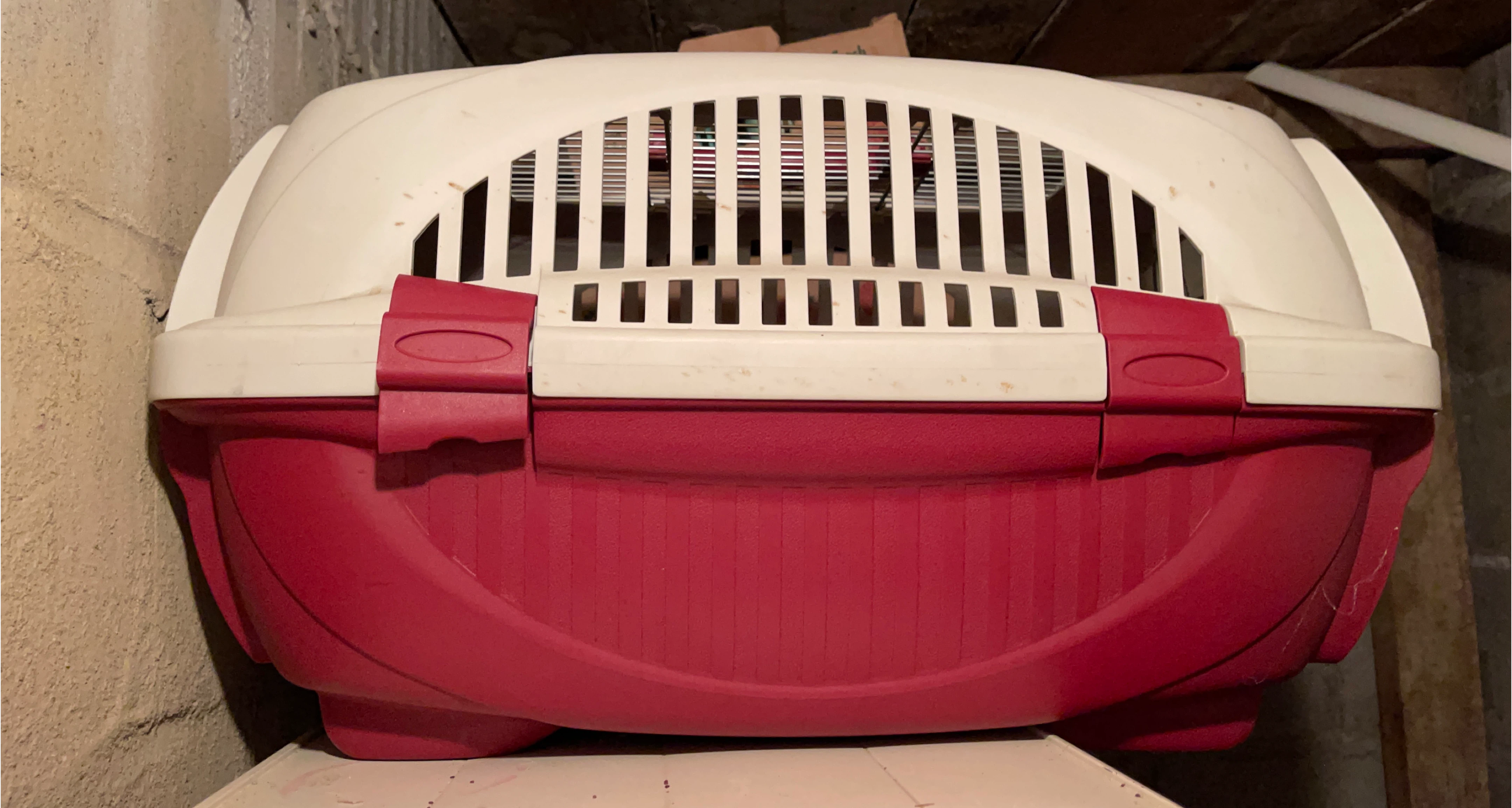 Pet Carrier - Red and White thumbnail