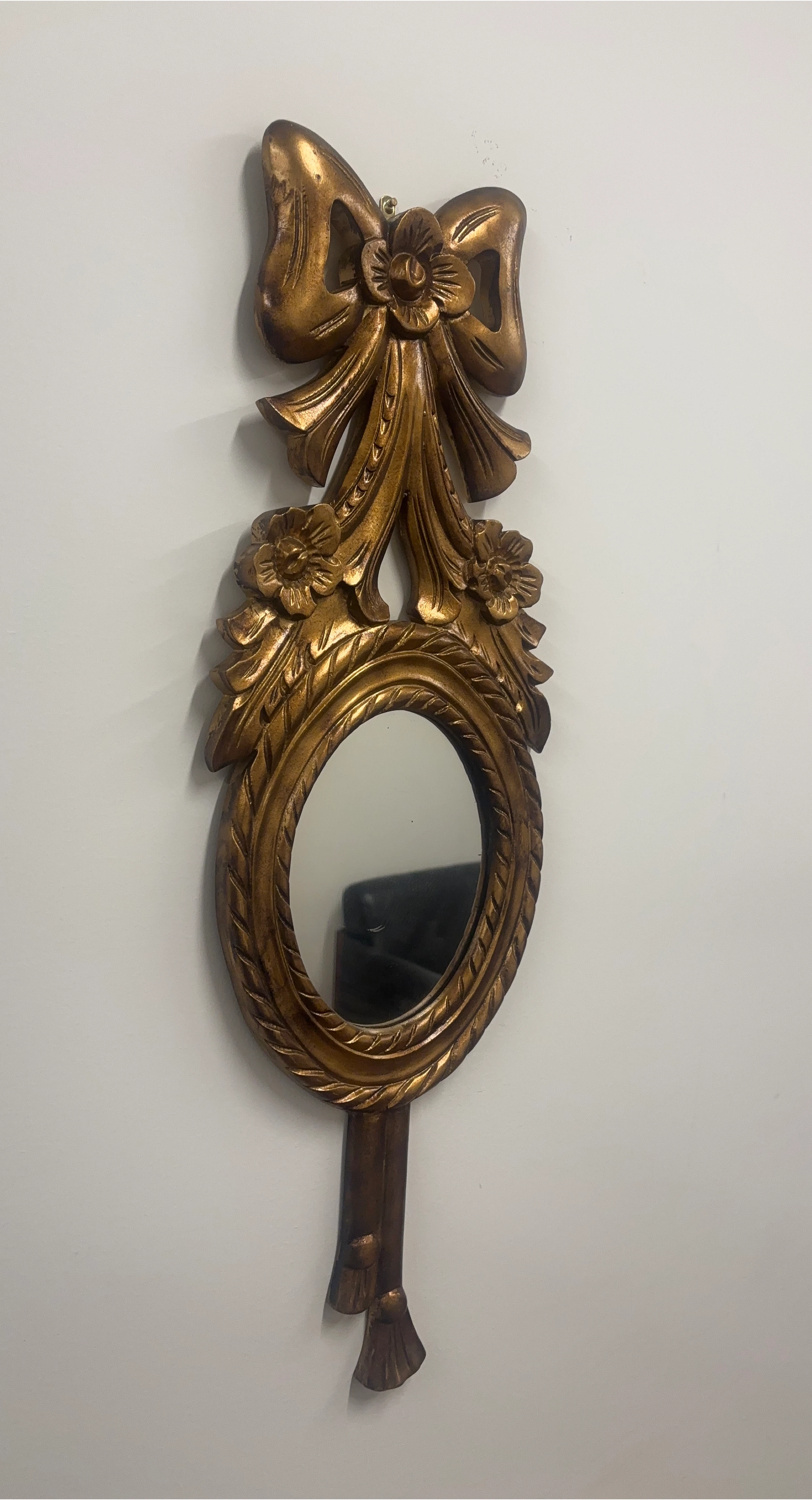 Vintage Gold Bow & Flower Mirror thumbnail