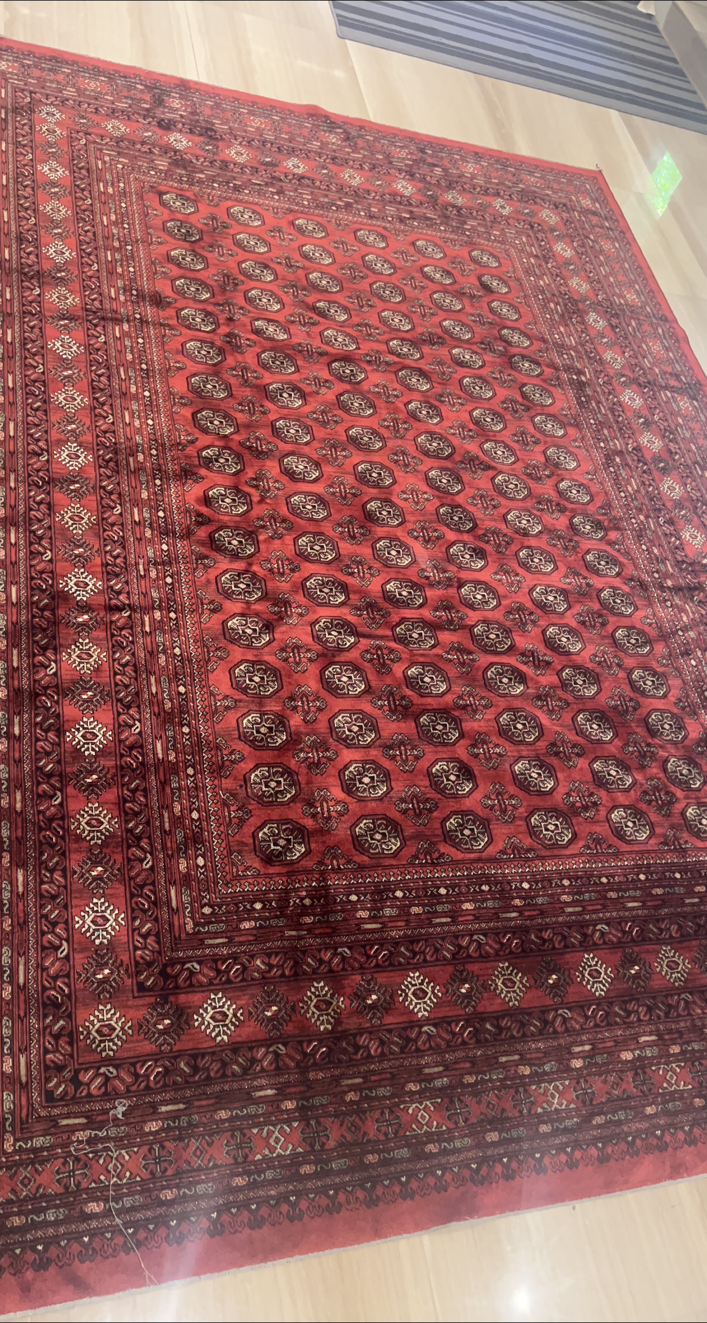 Red patterned area rug thumbnail
