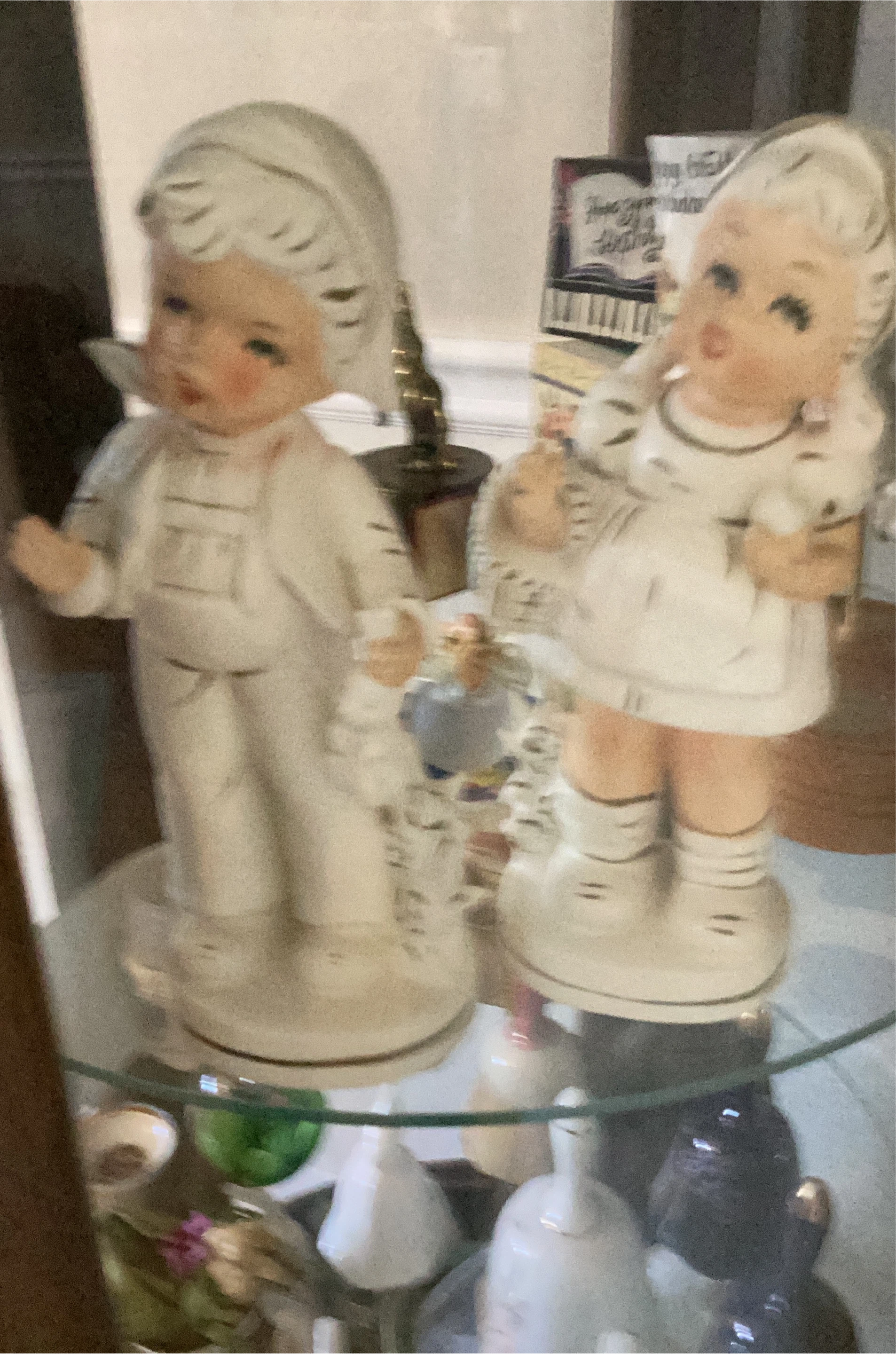 Vintage Ceramic Figurines - Boy and Girl image indicator(1)