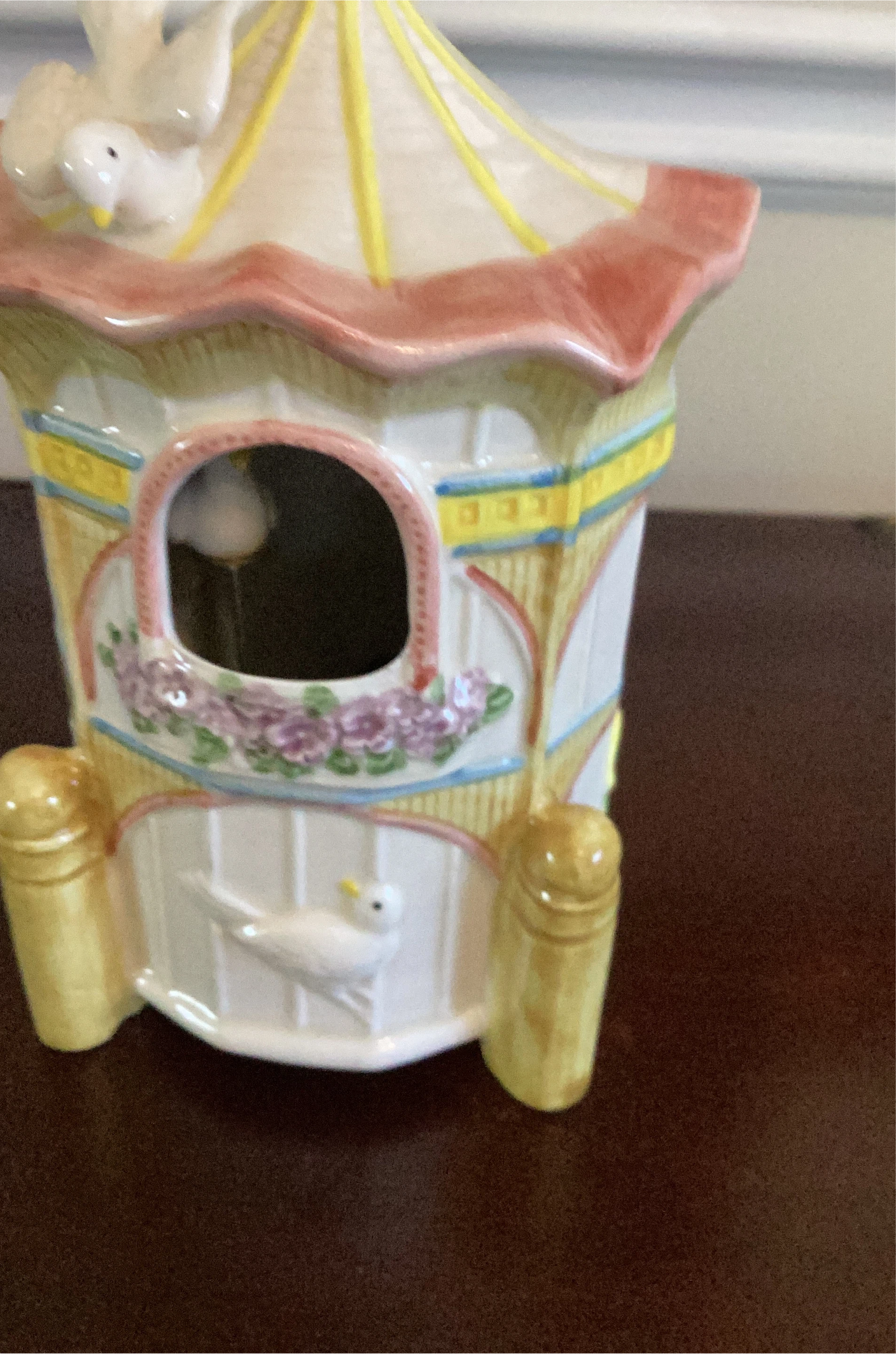 Ceramic Birdhouse Figurine thumbnail