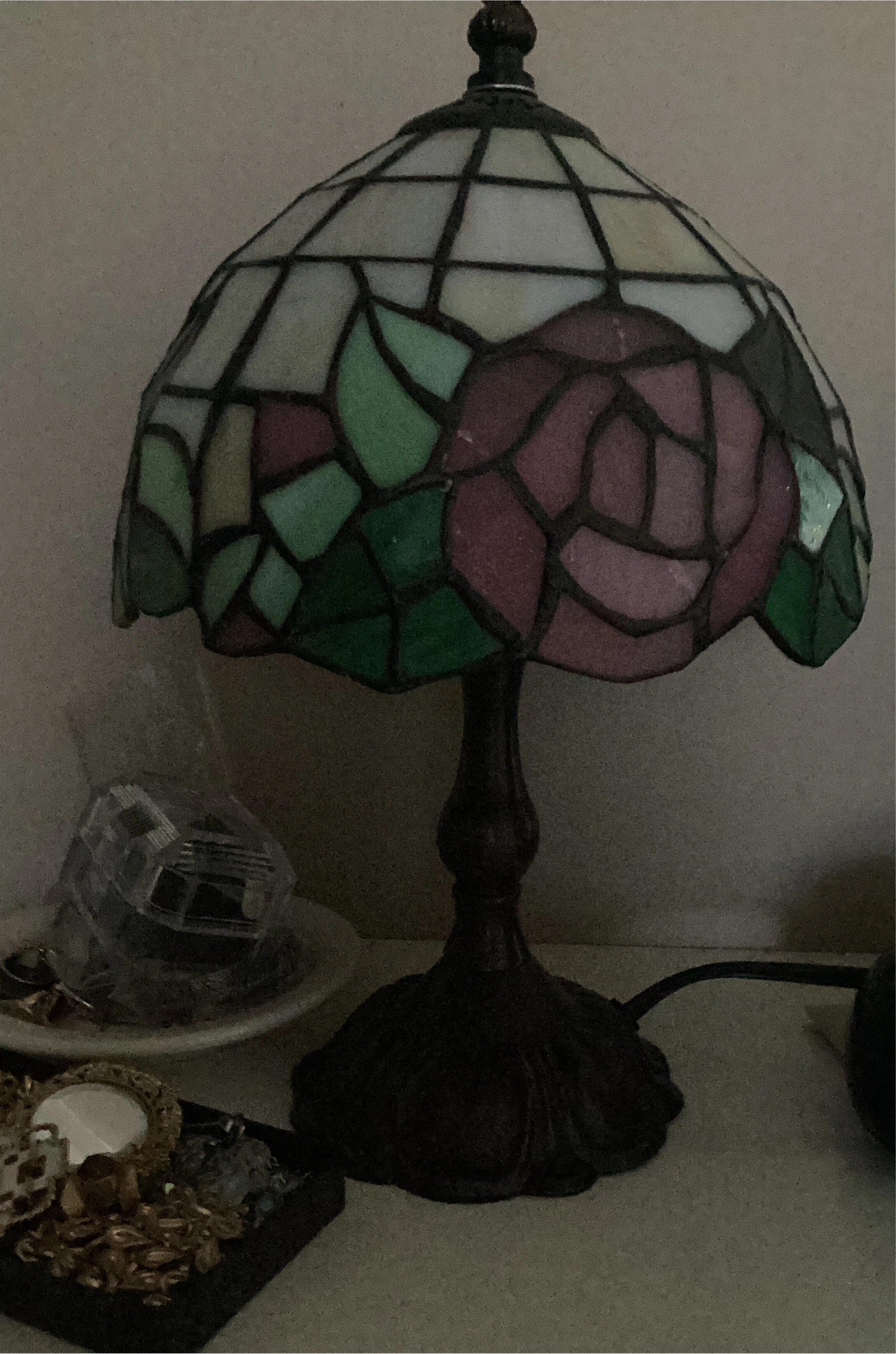 Stained Glass Rose Accent Lamp thumbnail