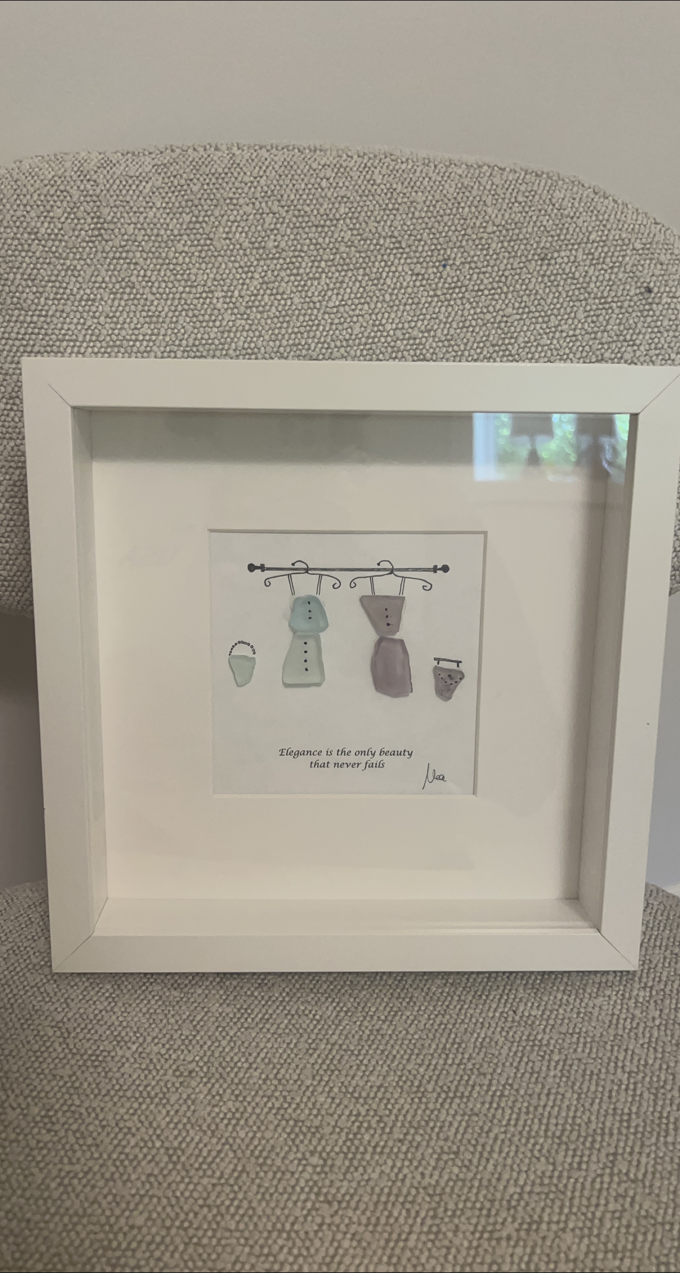 Framed Sea Glass Art - Elegance thumbnail