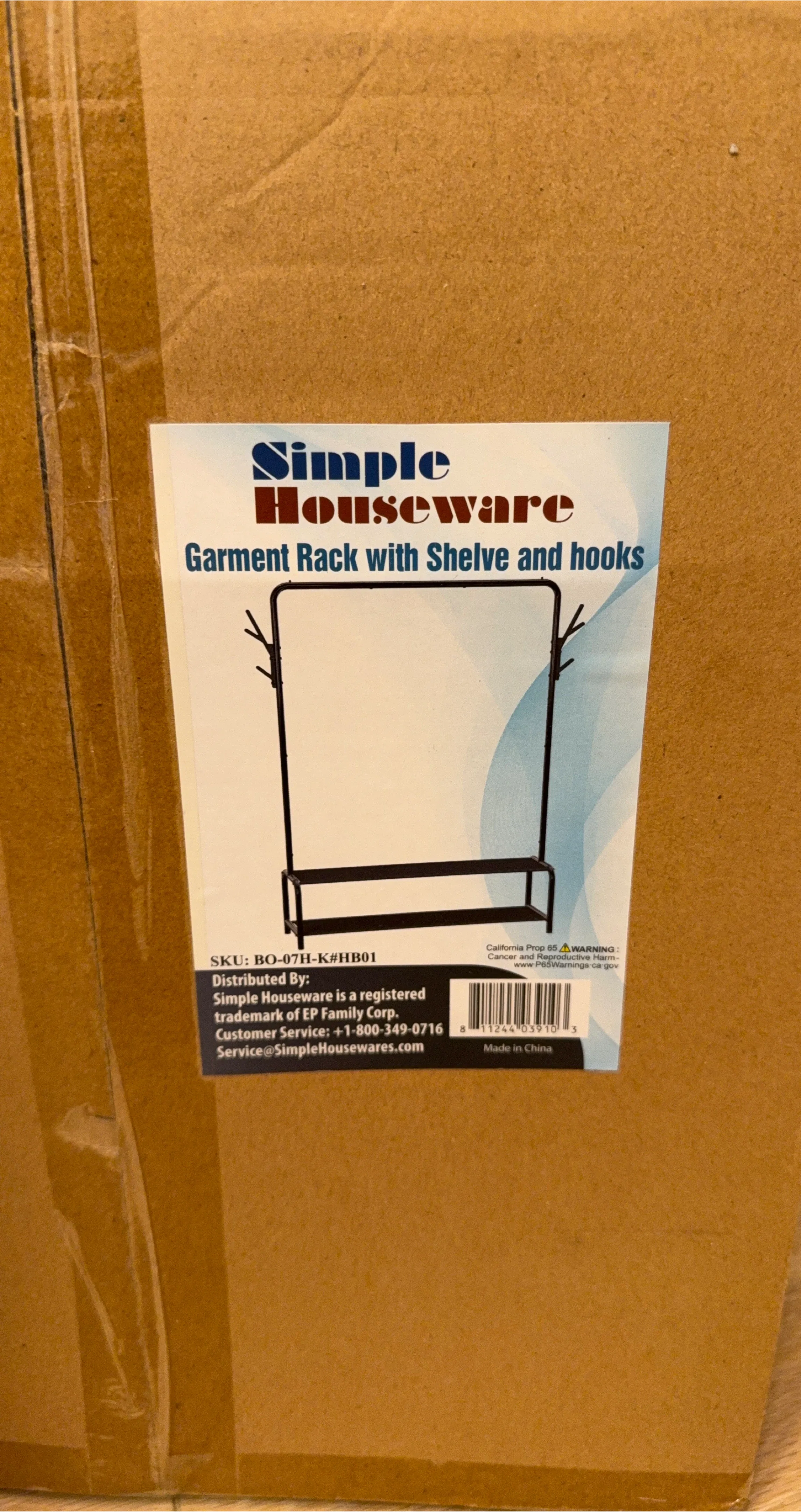 Simple Houseware Garment Rack with Shelves & Hooks