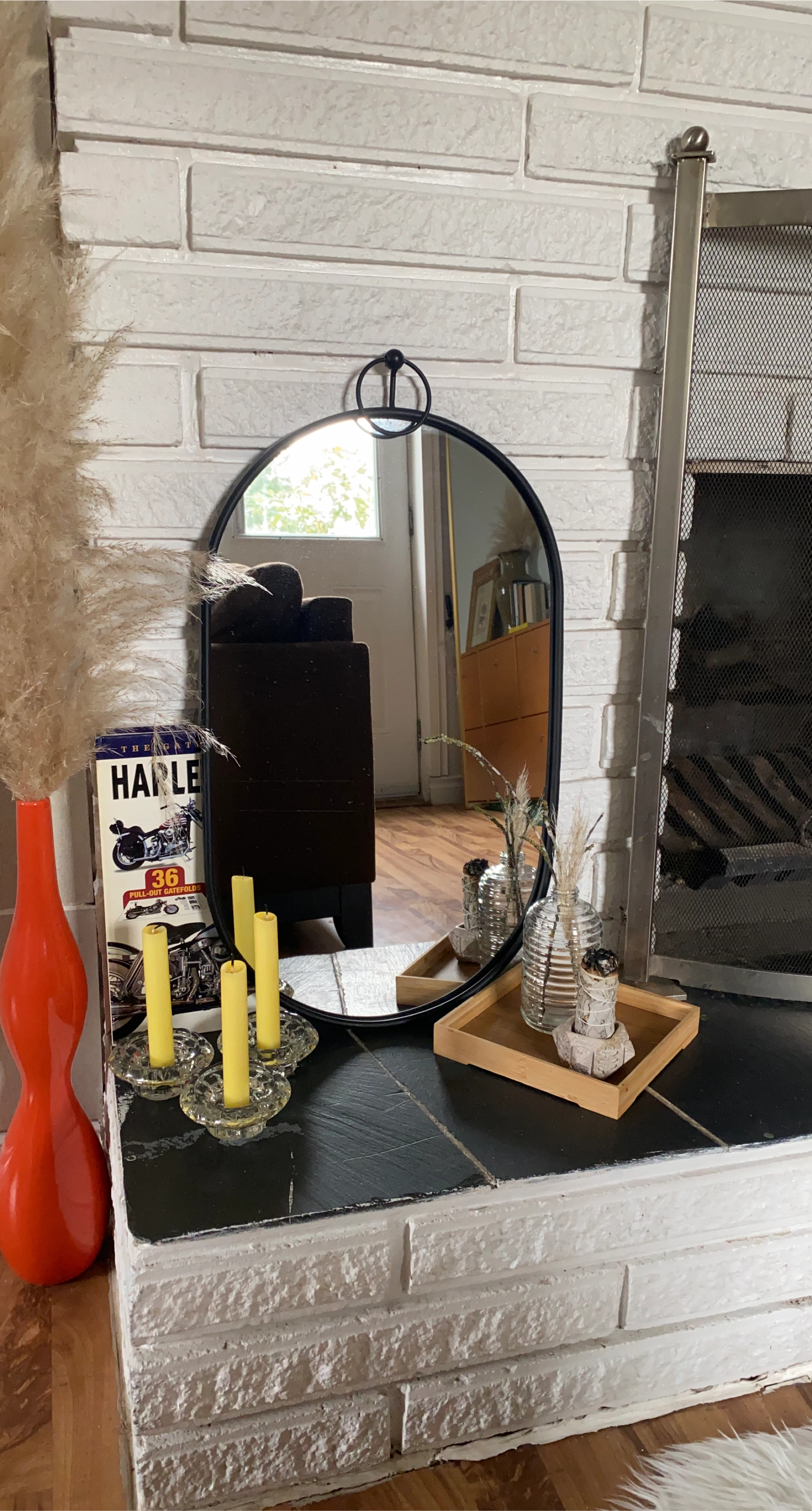 Oval Mirror - Black Frame - photo 2