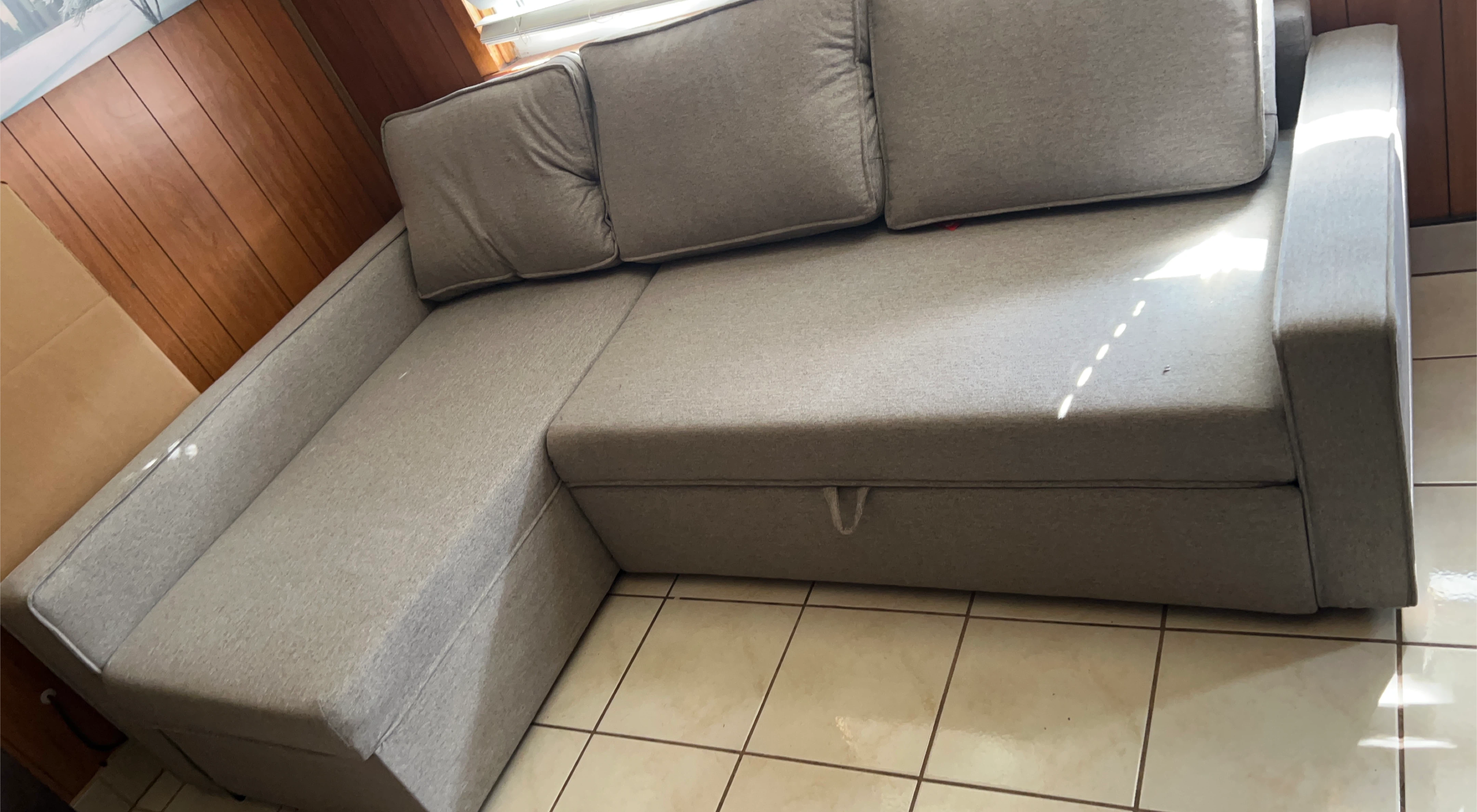 Gray Sectional Sofa with Storage
