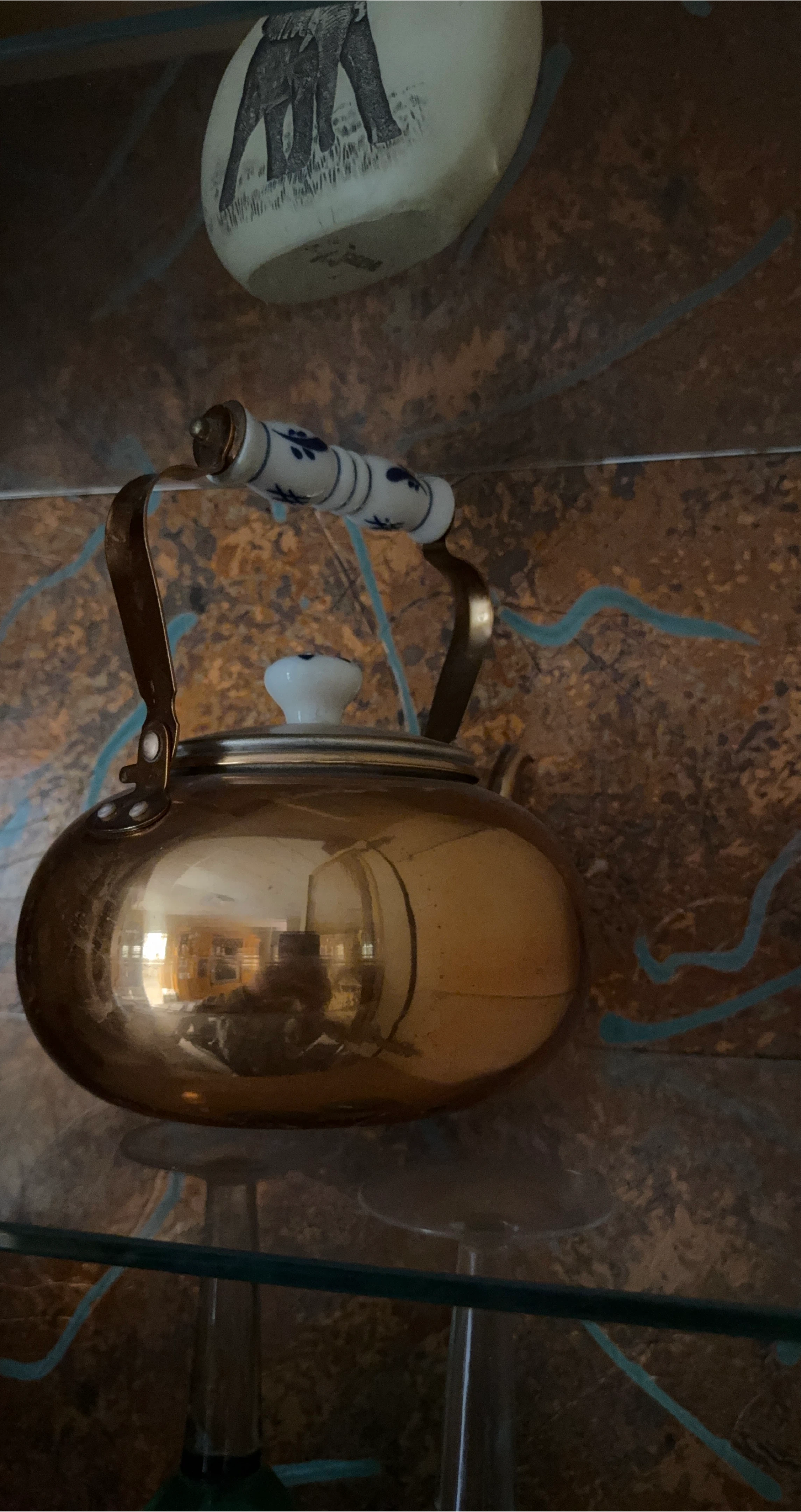 Vintage Style Brass Tea Kettle thumbnail