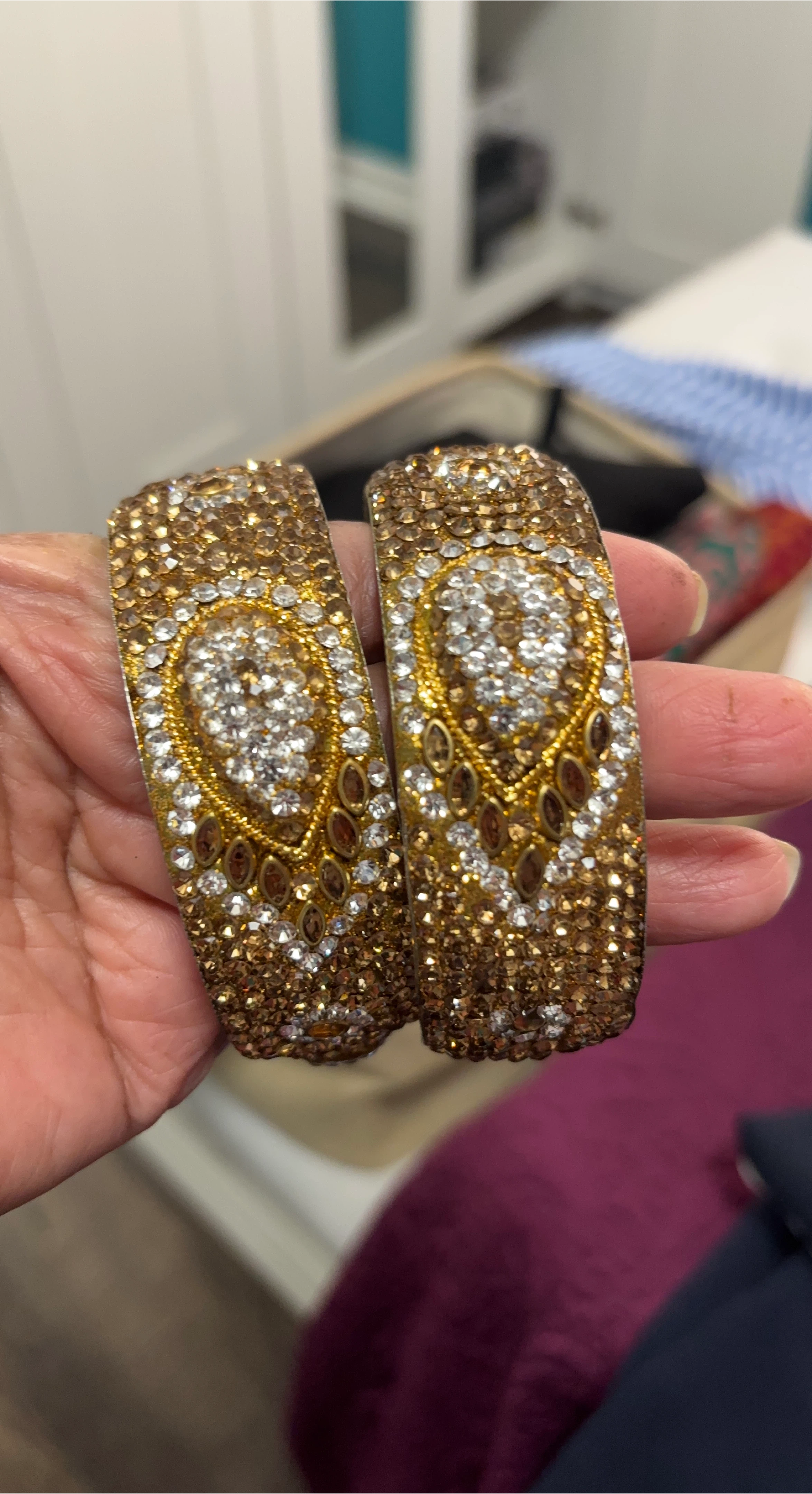 Sparkly Gold & Silver Bangles - Set of 2 thumbnail