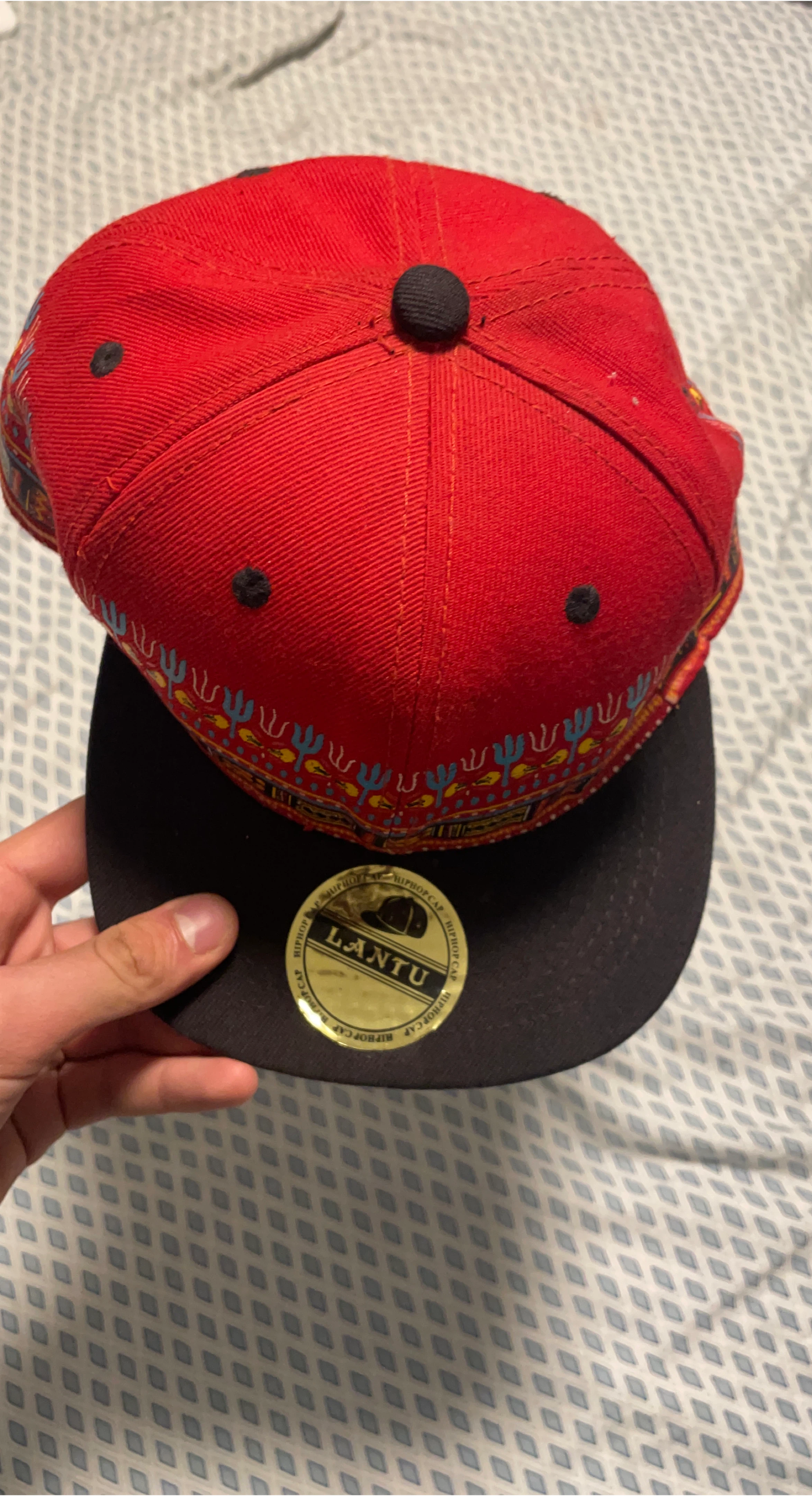 Lantu Red & Black Hip Hop Cap image indicator(1)