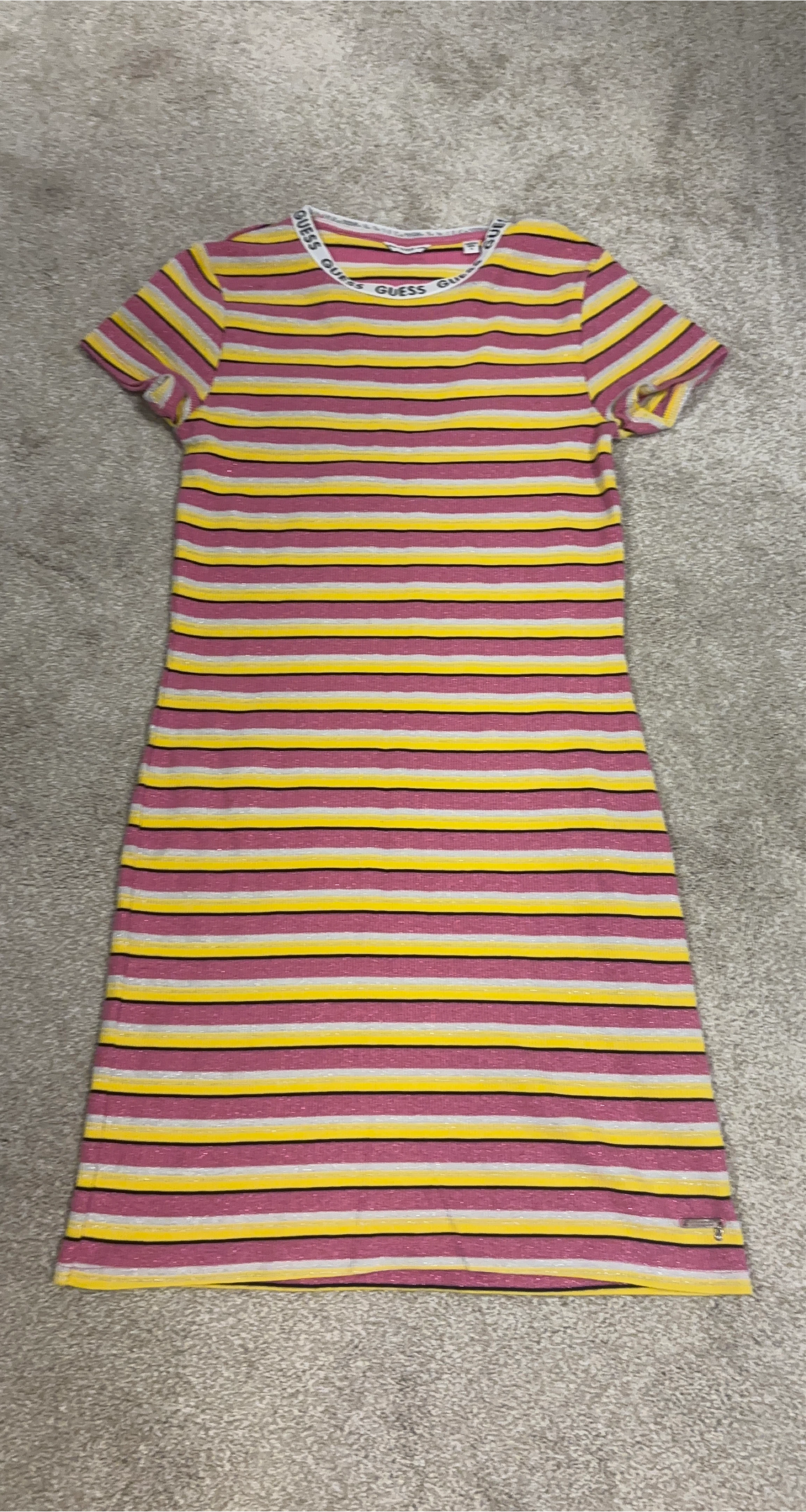 Guess Striped Dress - Pink, Yellow, White
