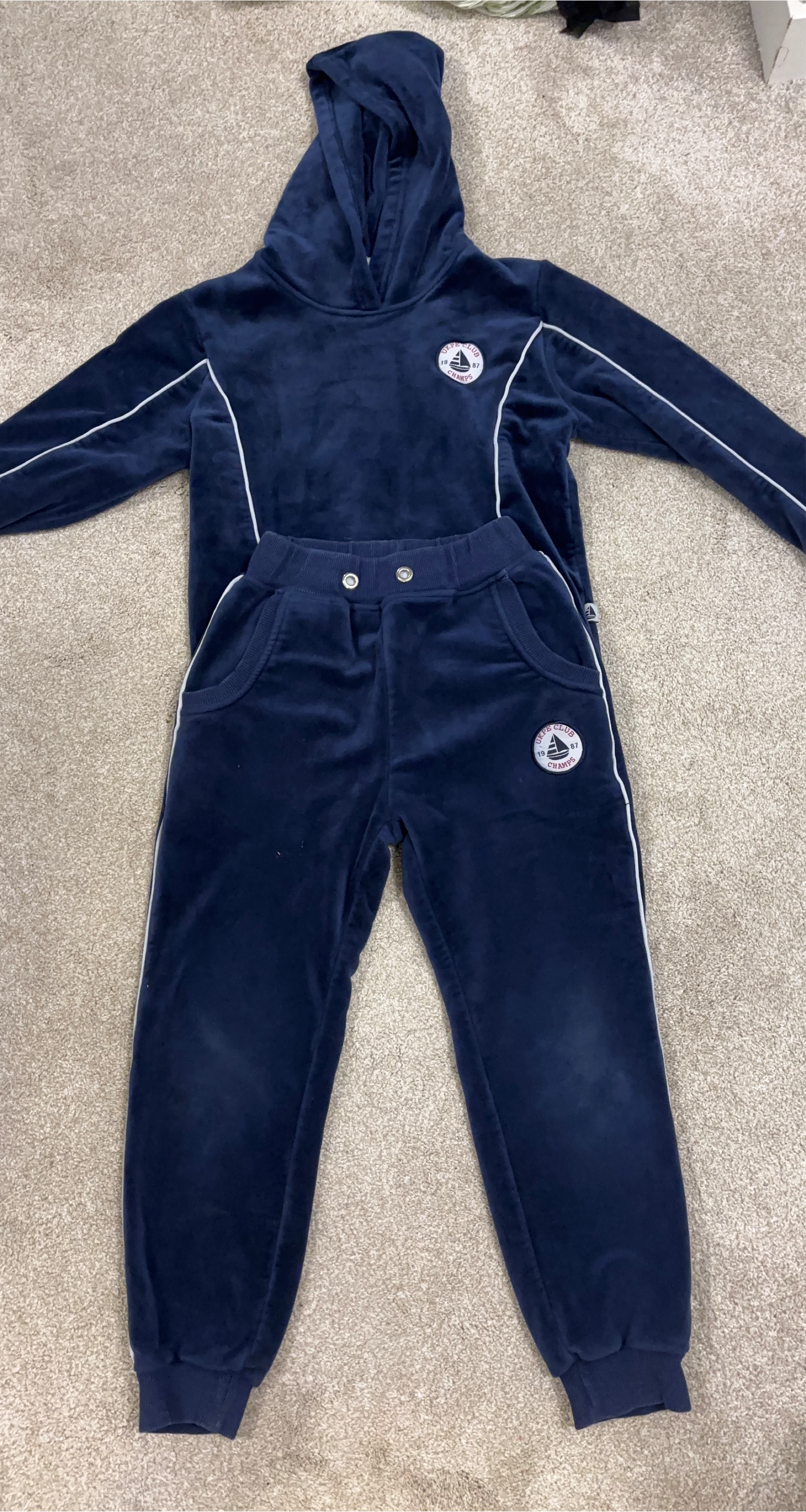 Petit Bateau Velour Tracksuit - Size 6