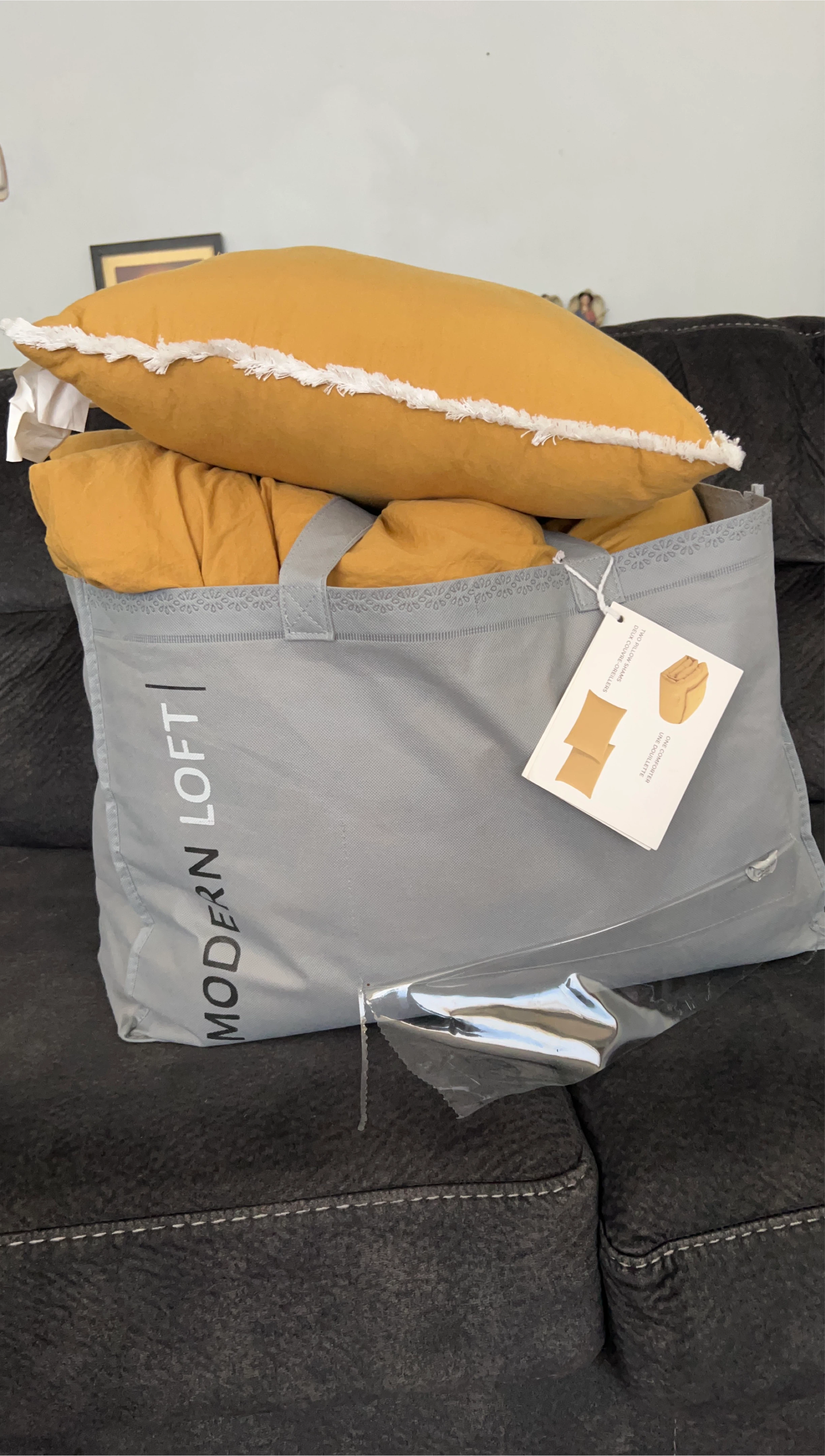 Modern Loft Comforter Set - Mustard Yellow