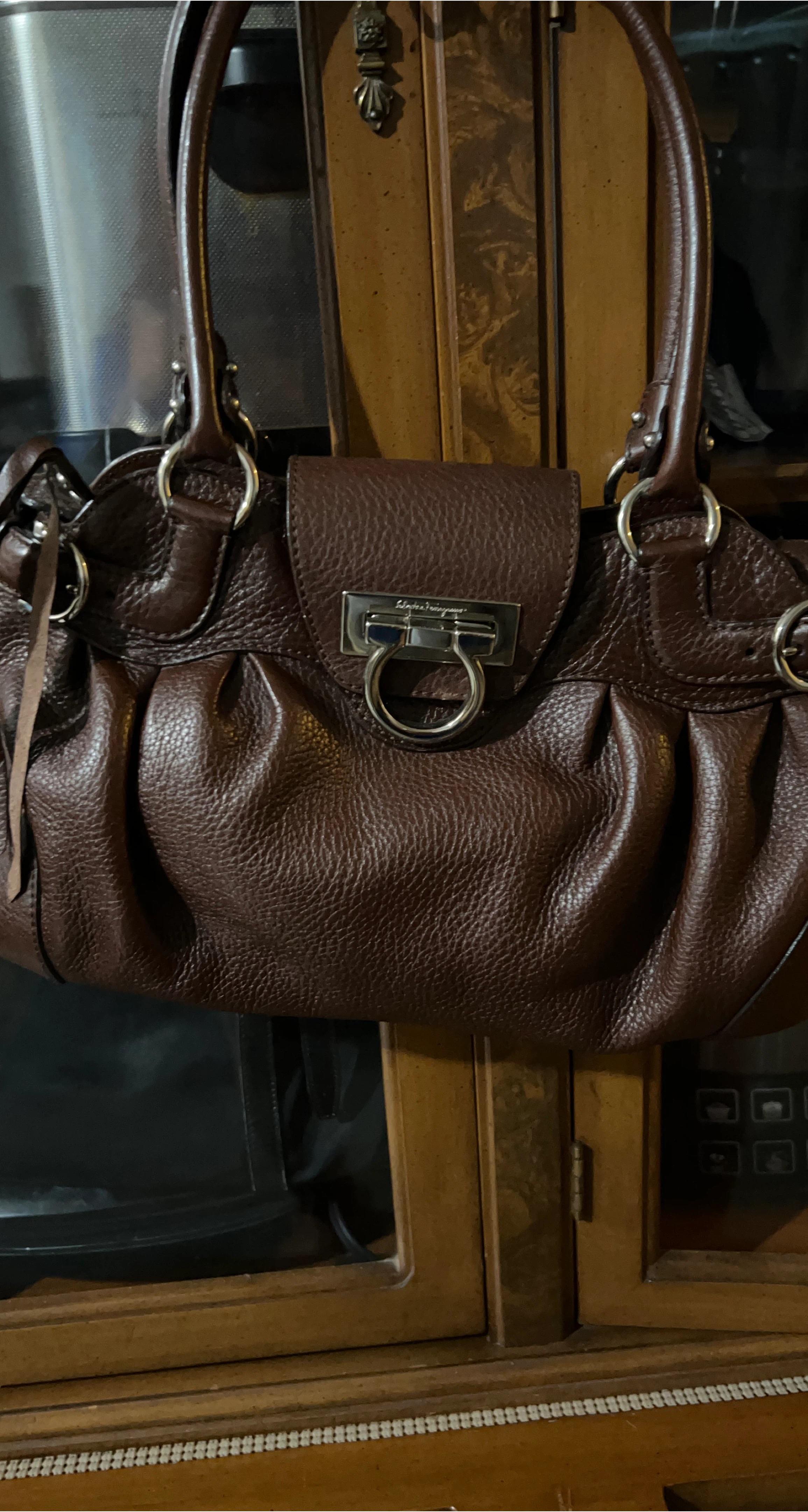 Salvatore Ferragamo Brown Leather Handbag thumbnail
