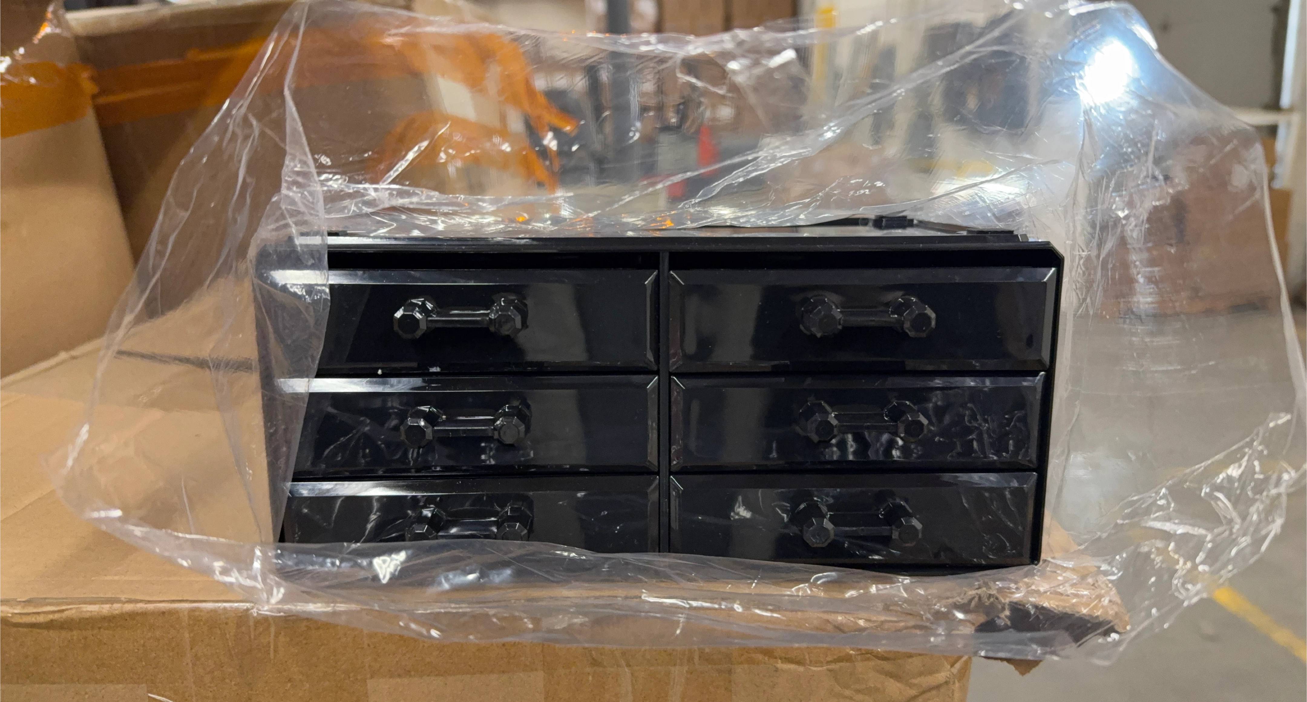 Black 6-Drawer Mini Storage Cabinet thumbnail