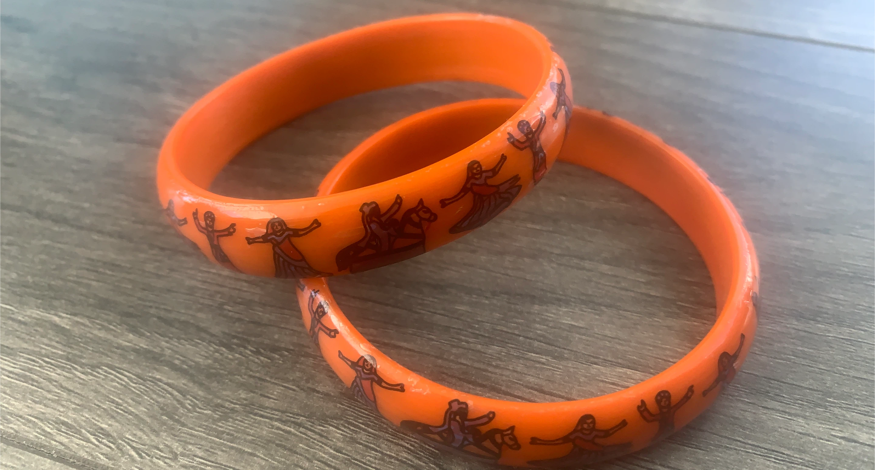 Orange Bangle Bracelets - Set of 2 thumbnail