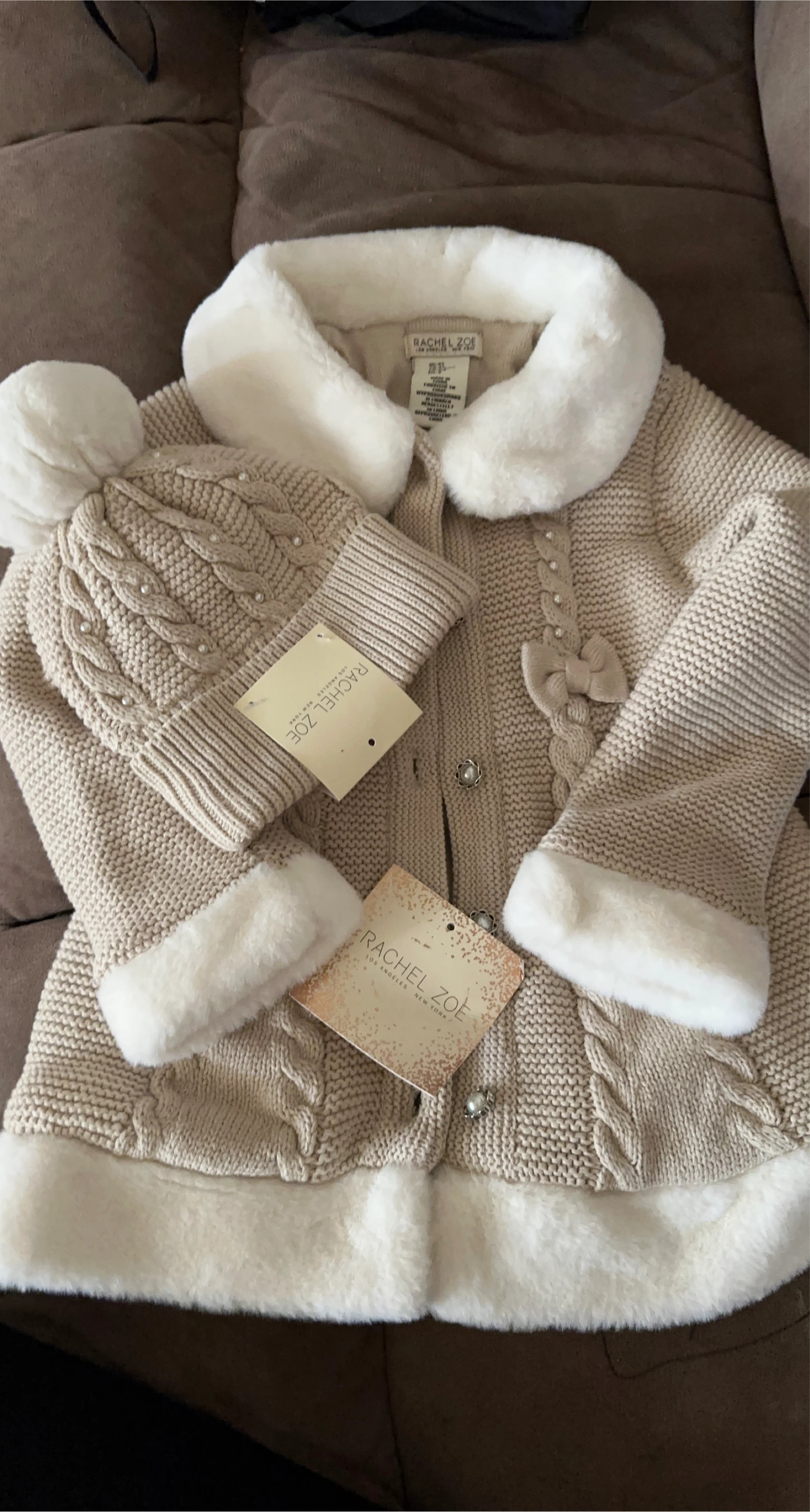 Rachel Zoe 4T Sweater & Hat Set