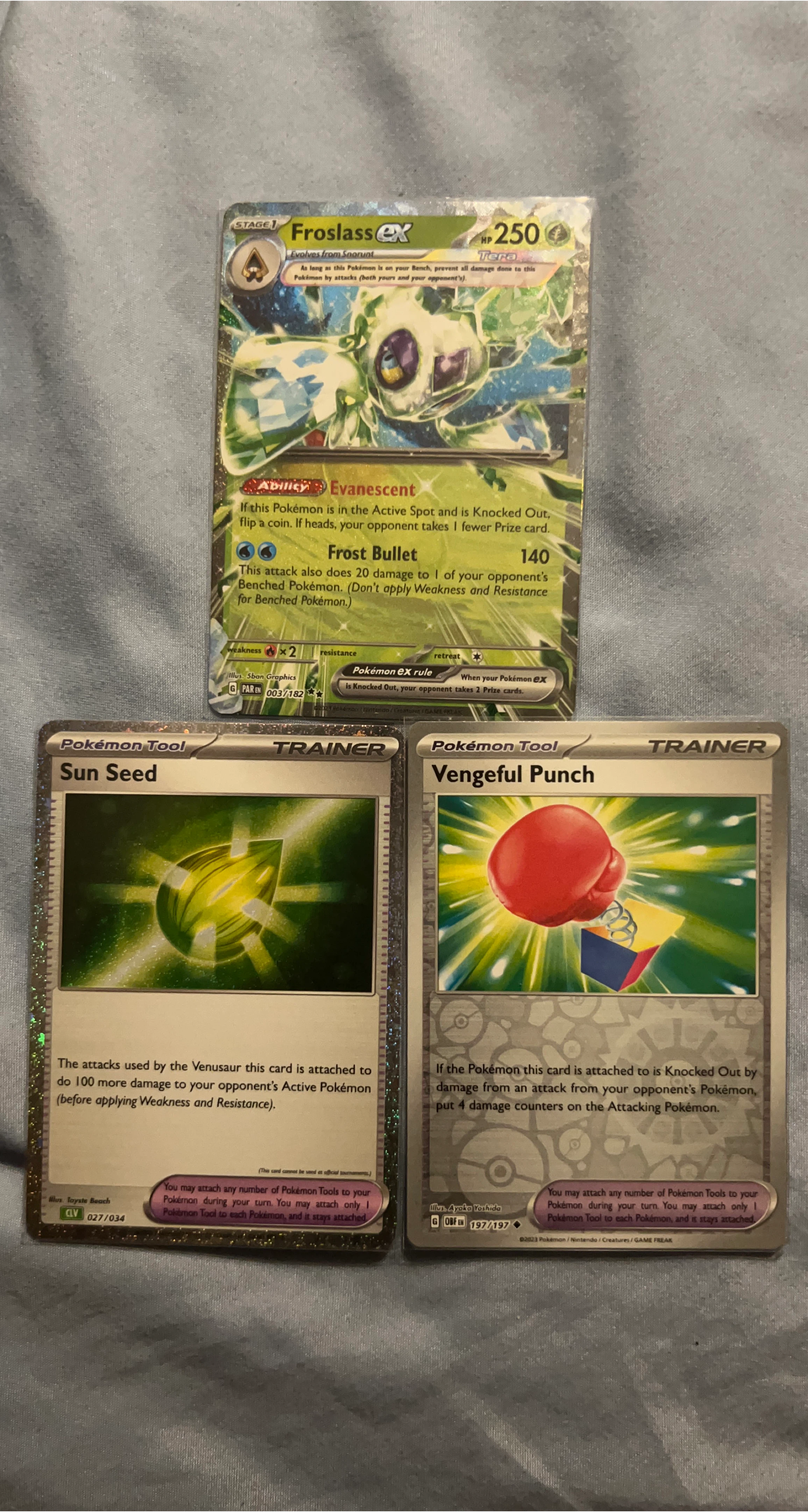 Pokemon Cards - Froslass EX, Sun Seed, Vengeful Punch thumbnail