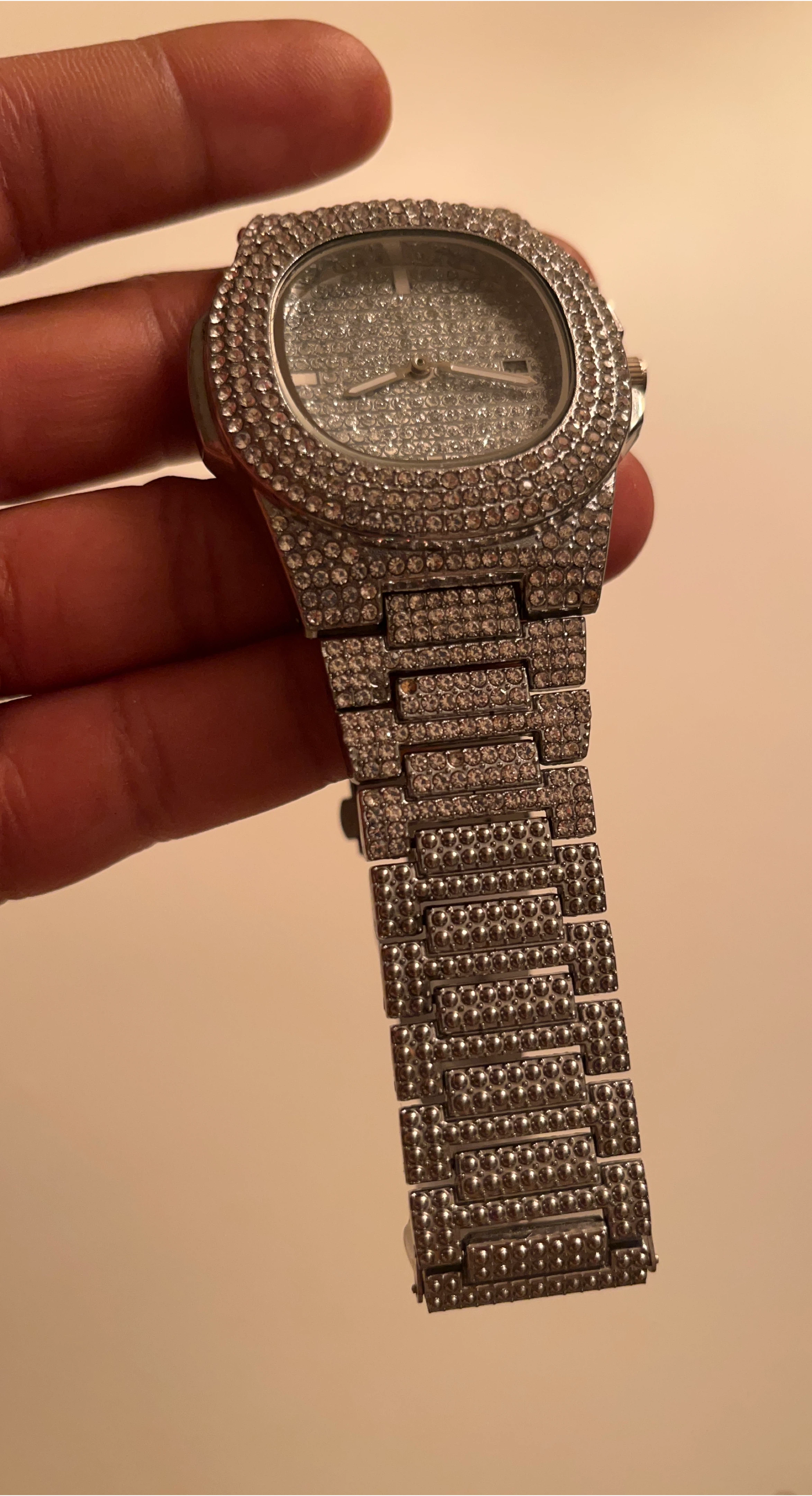 Iced Out Silver Watch thumbnail