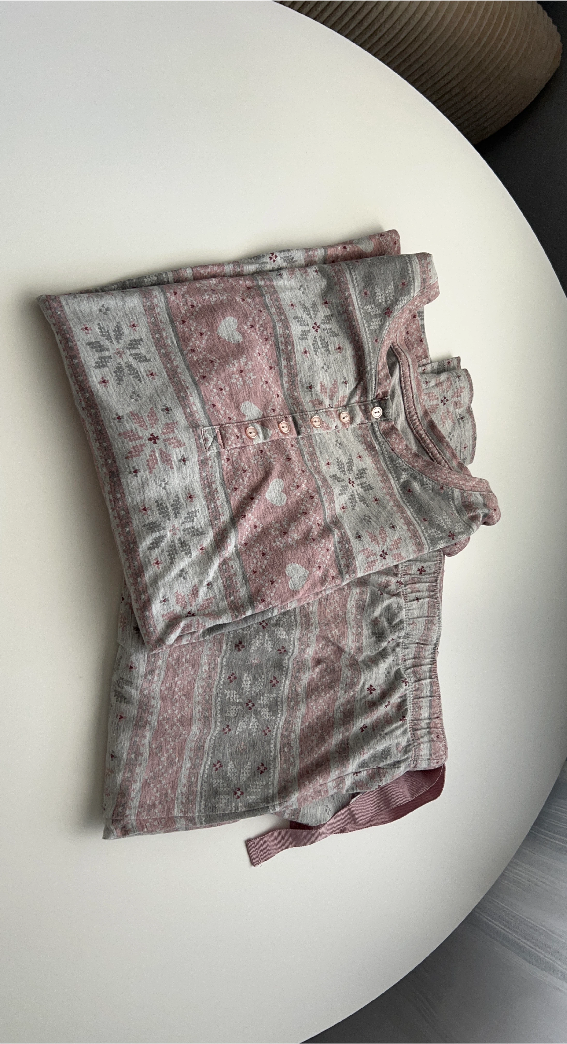 Cute Grey & Pink Pajama Set thumbnail