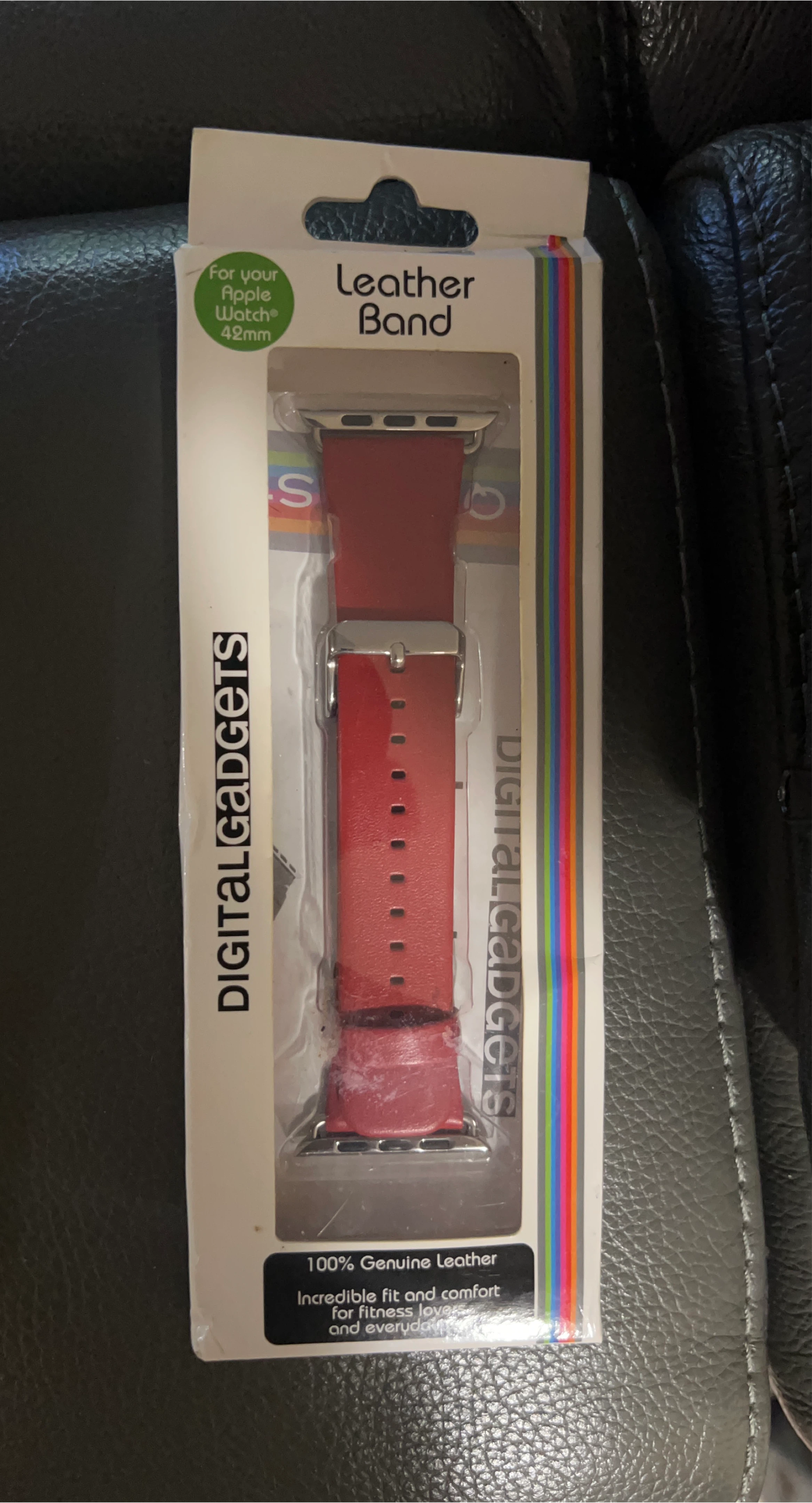 Digital Gadgets Red Leather Band for Apple Watch 42mm thumbnail