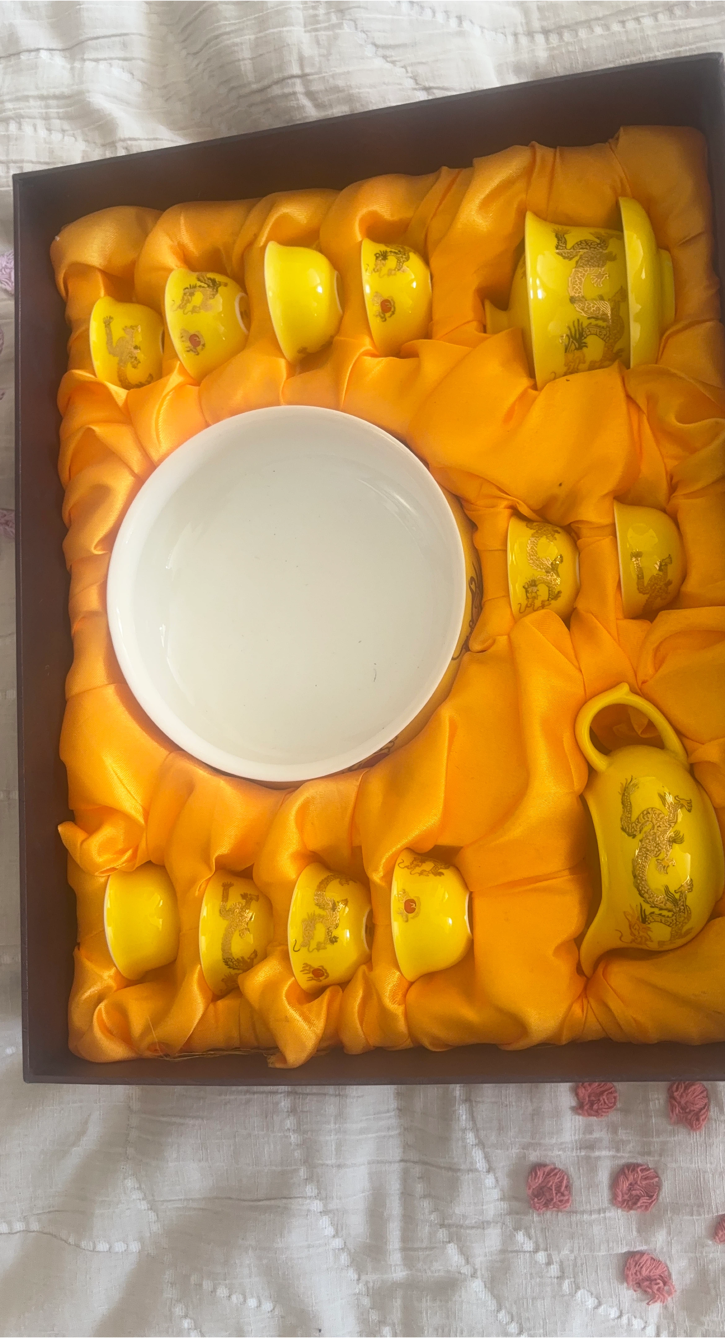 Yellow Tea Set with Dragon Design thumbnail