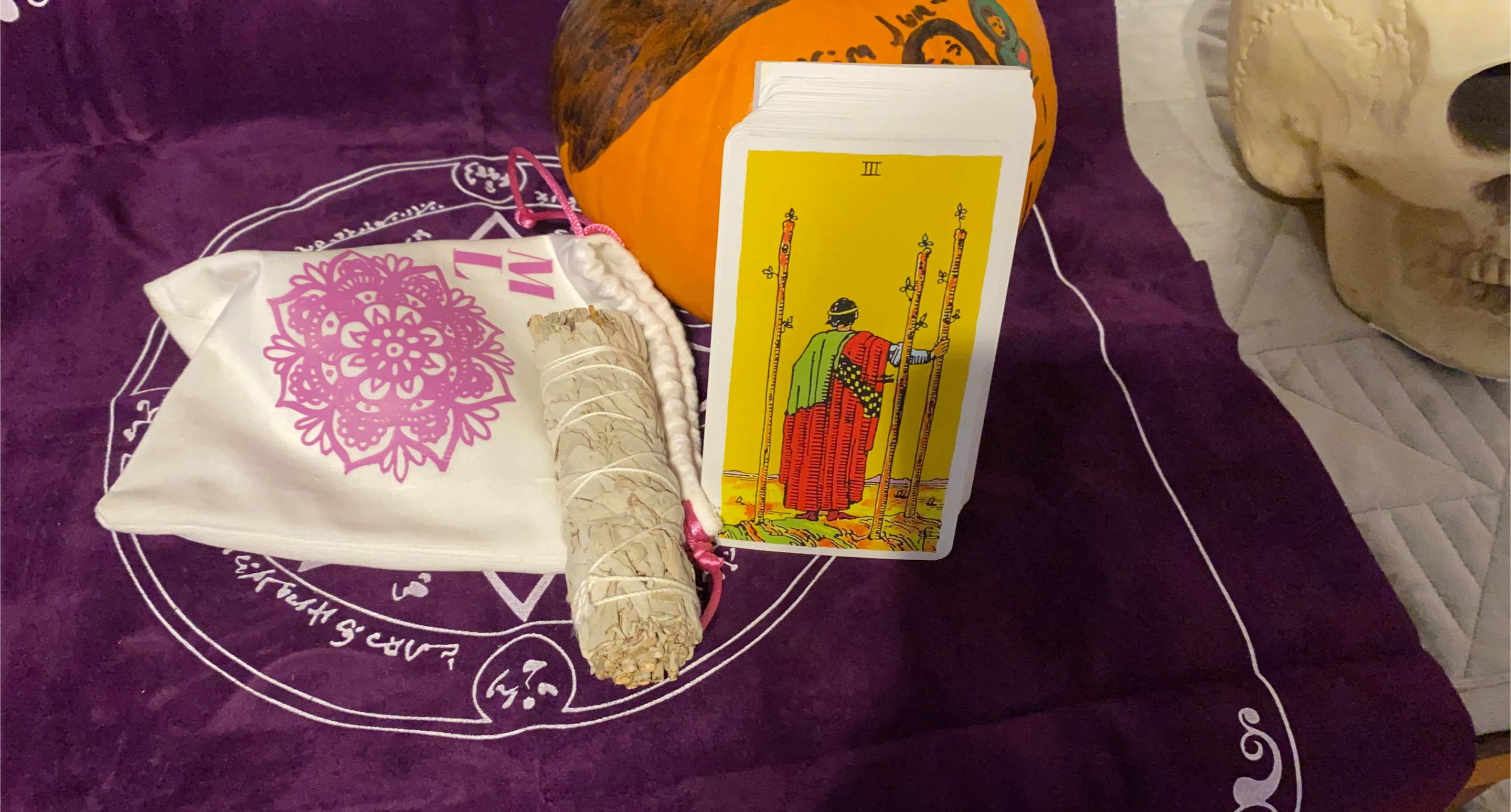 Tarot Card Deck, Sage, and Bag thumbnail