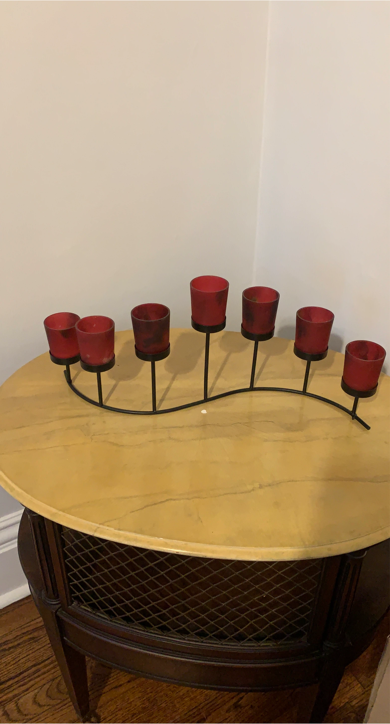 Red Glass 7-Candle Candelabra thumbnail