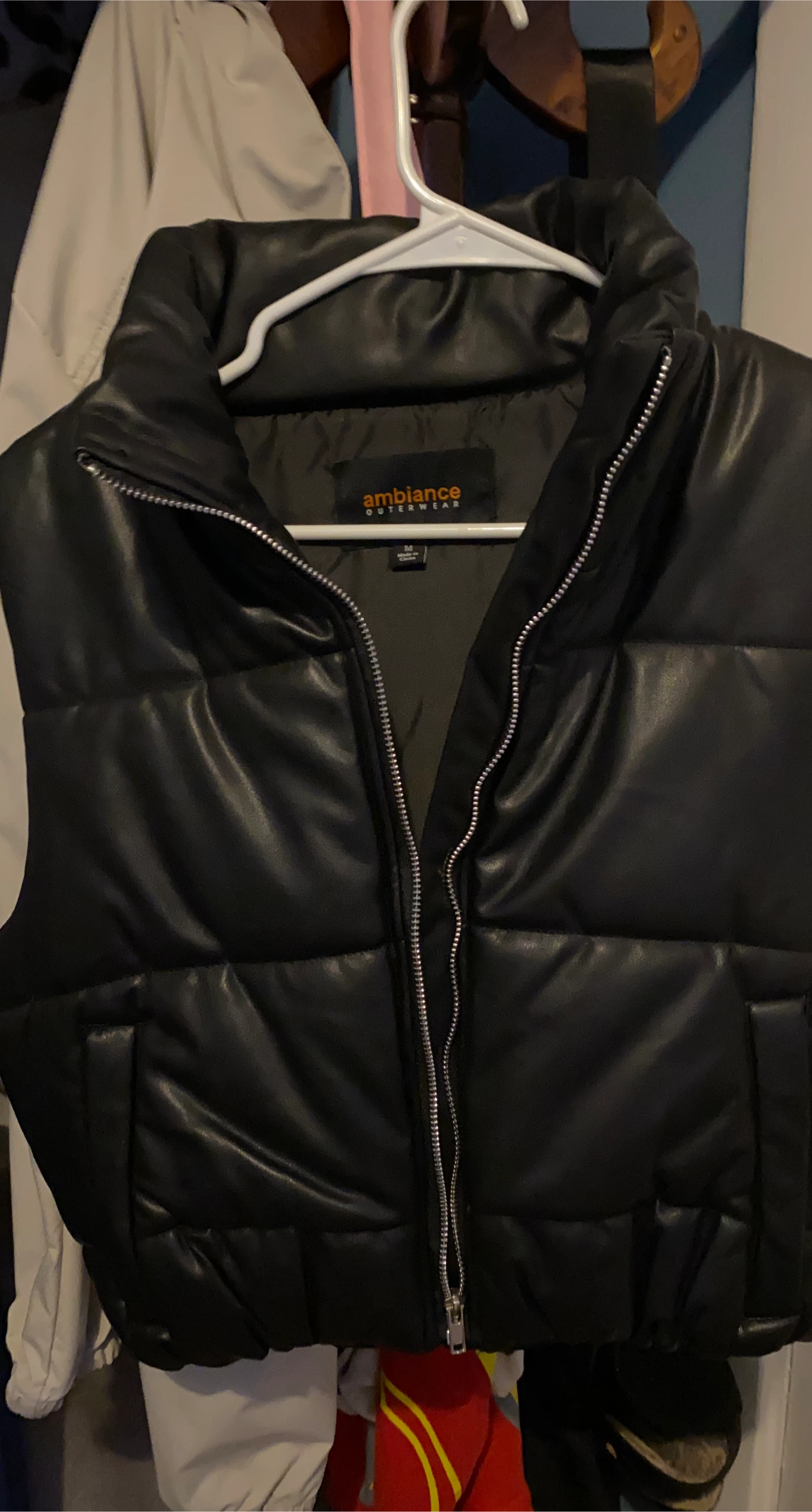 Ambiance Outerwear Black Puffer Vest - Size M thumbnail