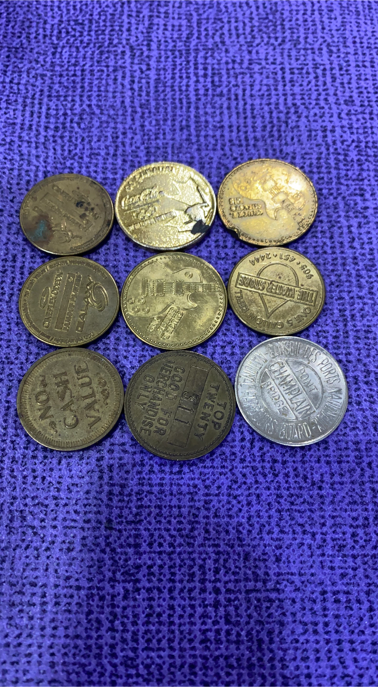 9 -Vintage Arcade Tokens - Assorted thumbnail