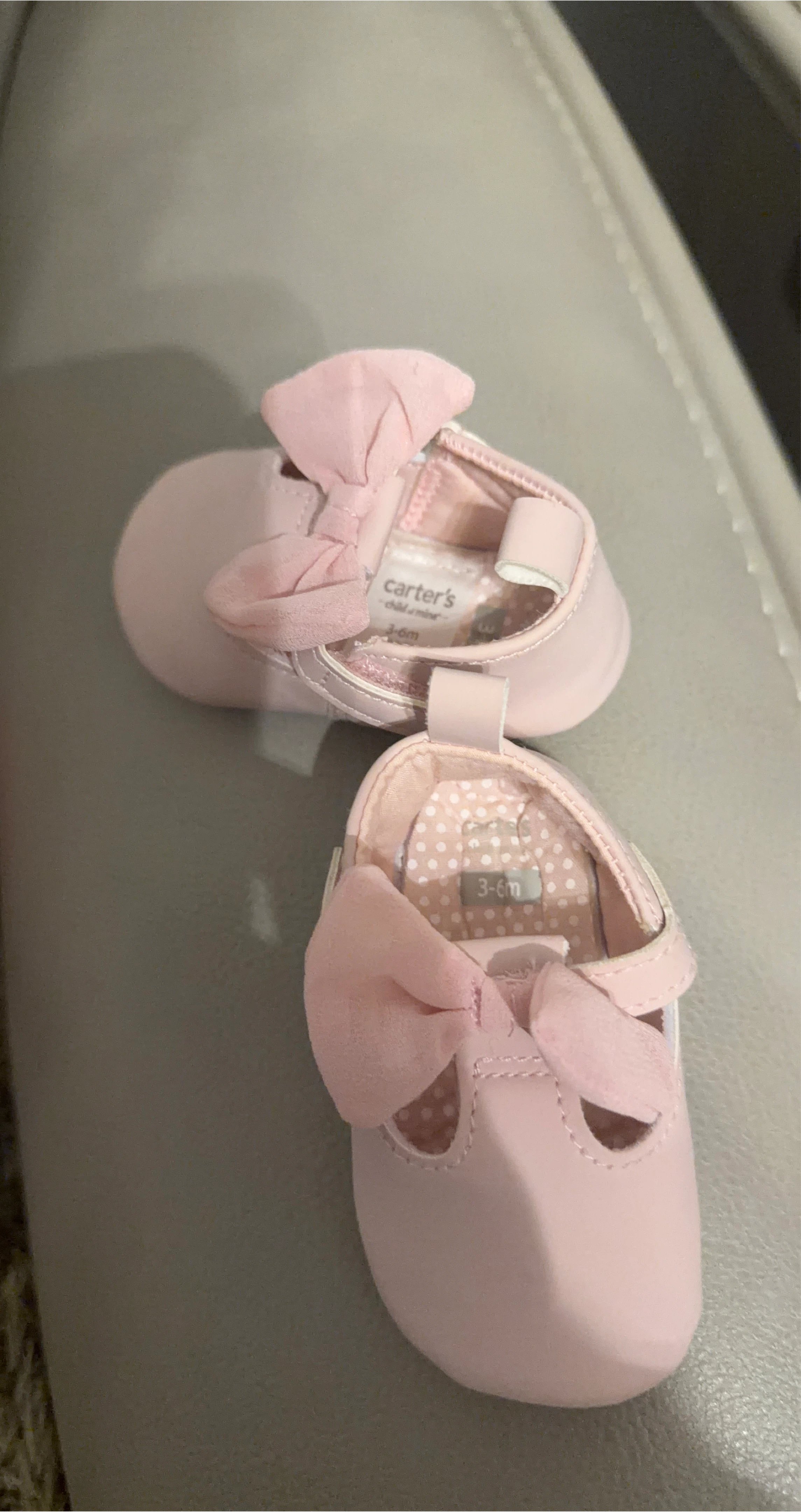 Carter's Pink Baby Shoes (Size 3-6 Months) thumbnail