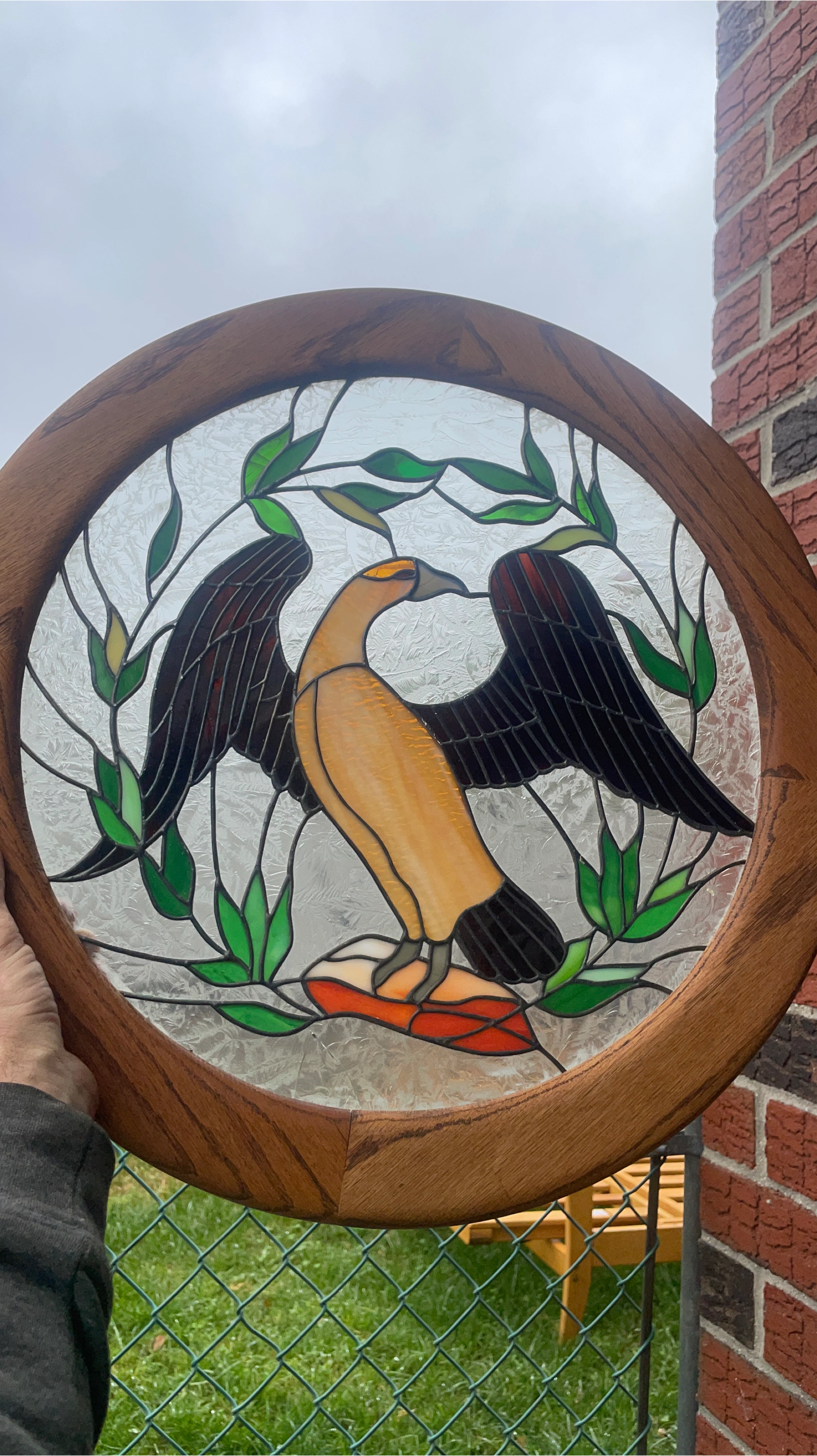 Stained Glass Bird Window Hanging