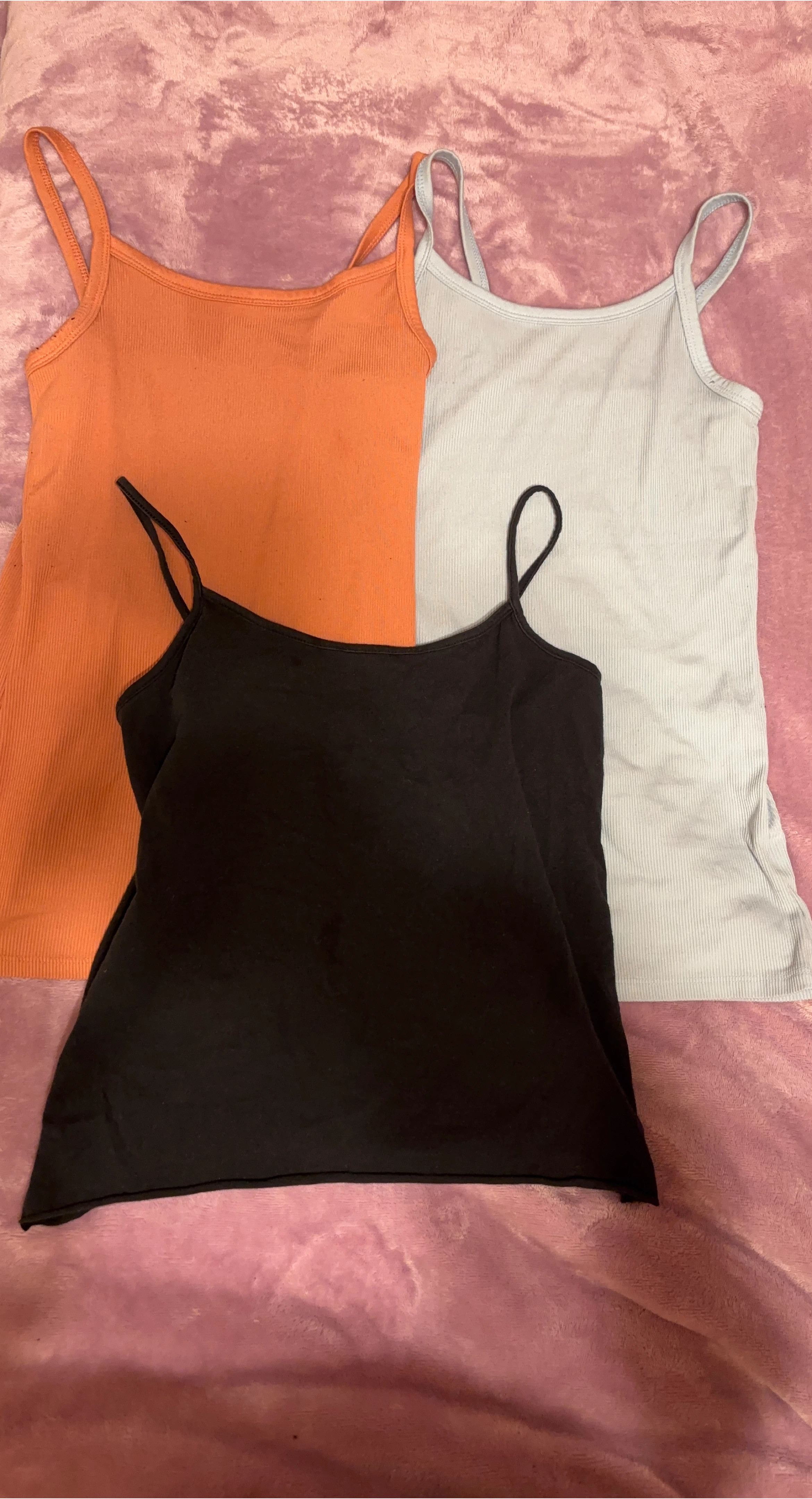 Tank Tops - Orange, Grey, Black