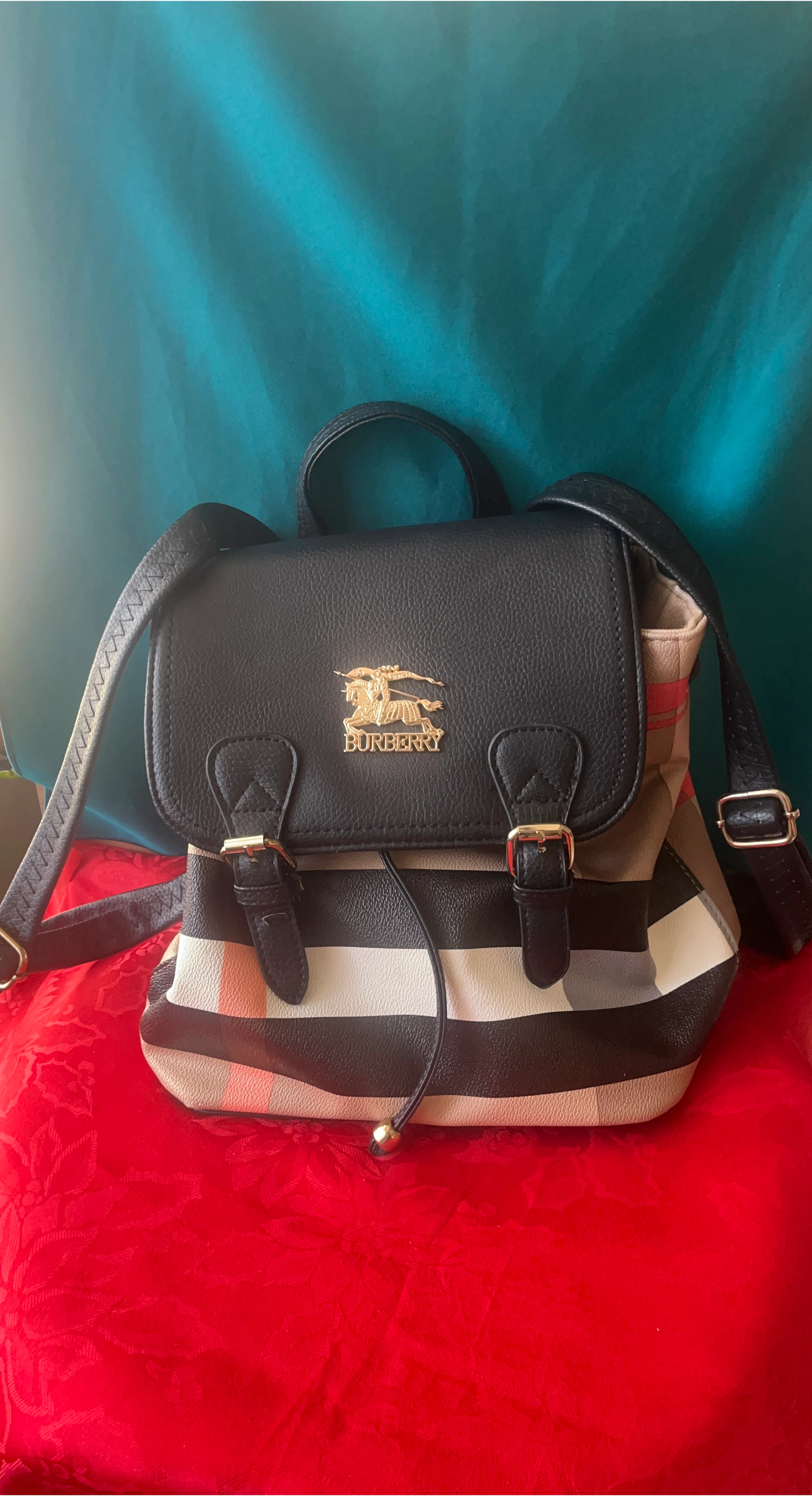 Burberry-look Check Backpack by Kate Hill