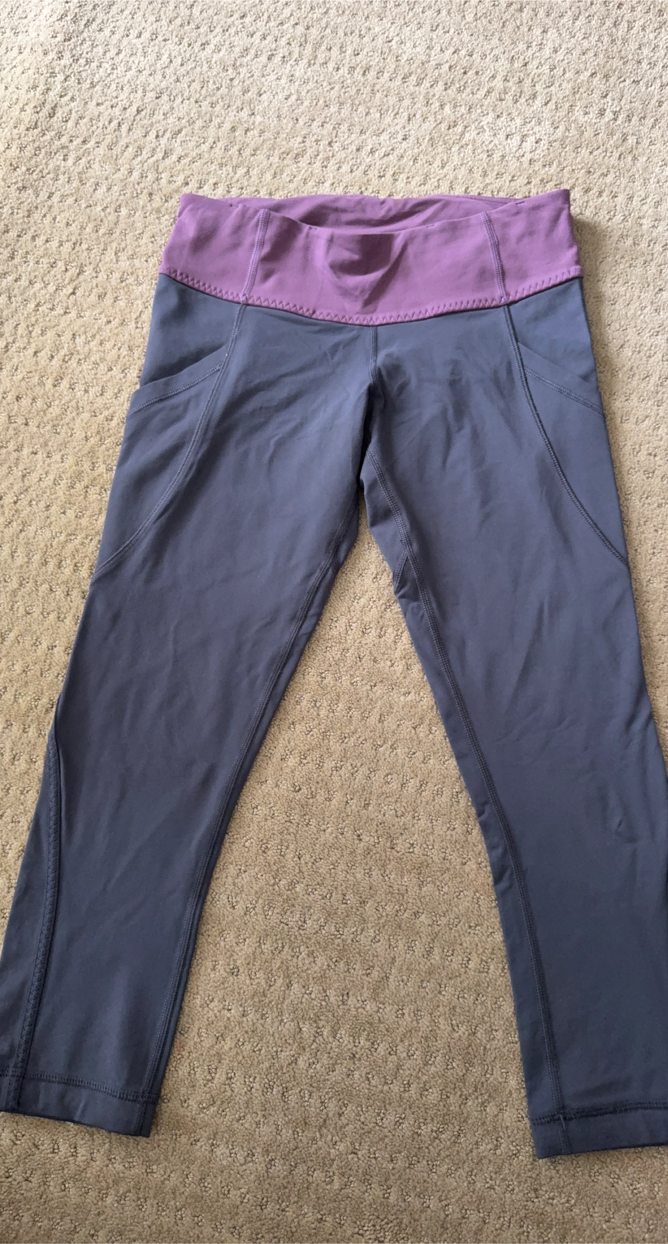 Lululemon Grey & Purple Yoga Pants image indicator(2)