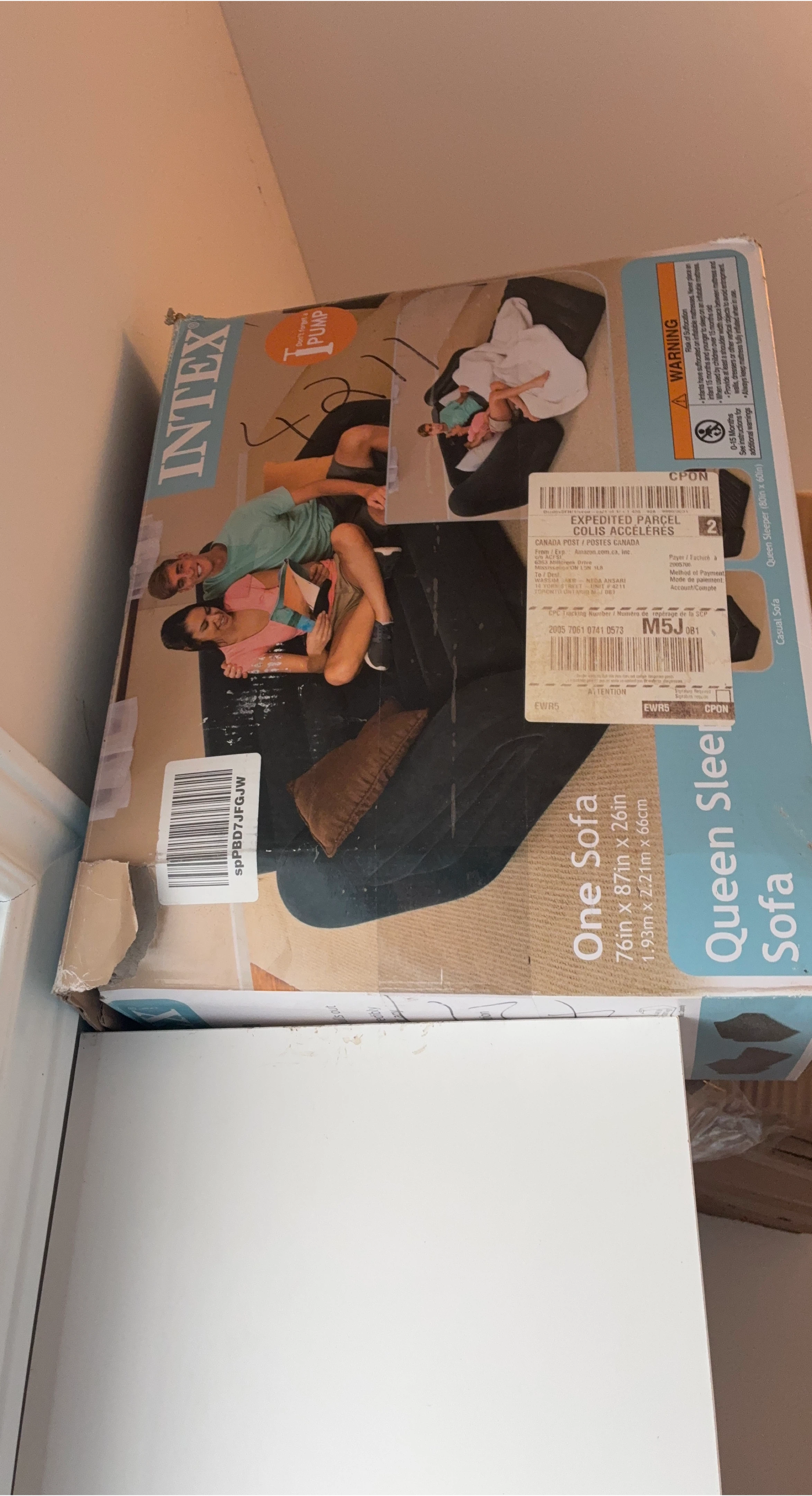 Intex Queen Sleeper Sofa - 76in x 87in x 26in thumbnail