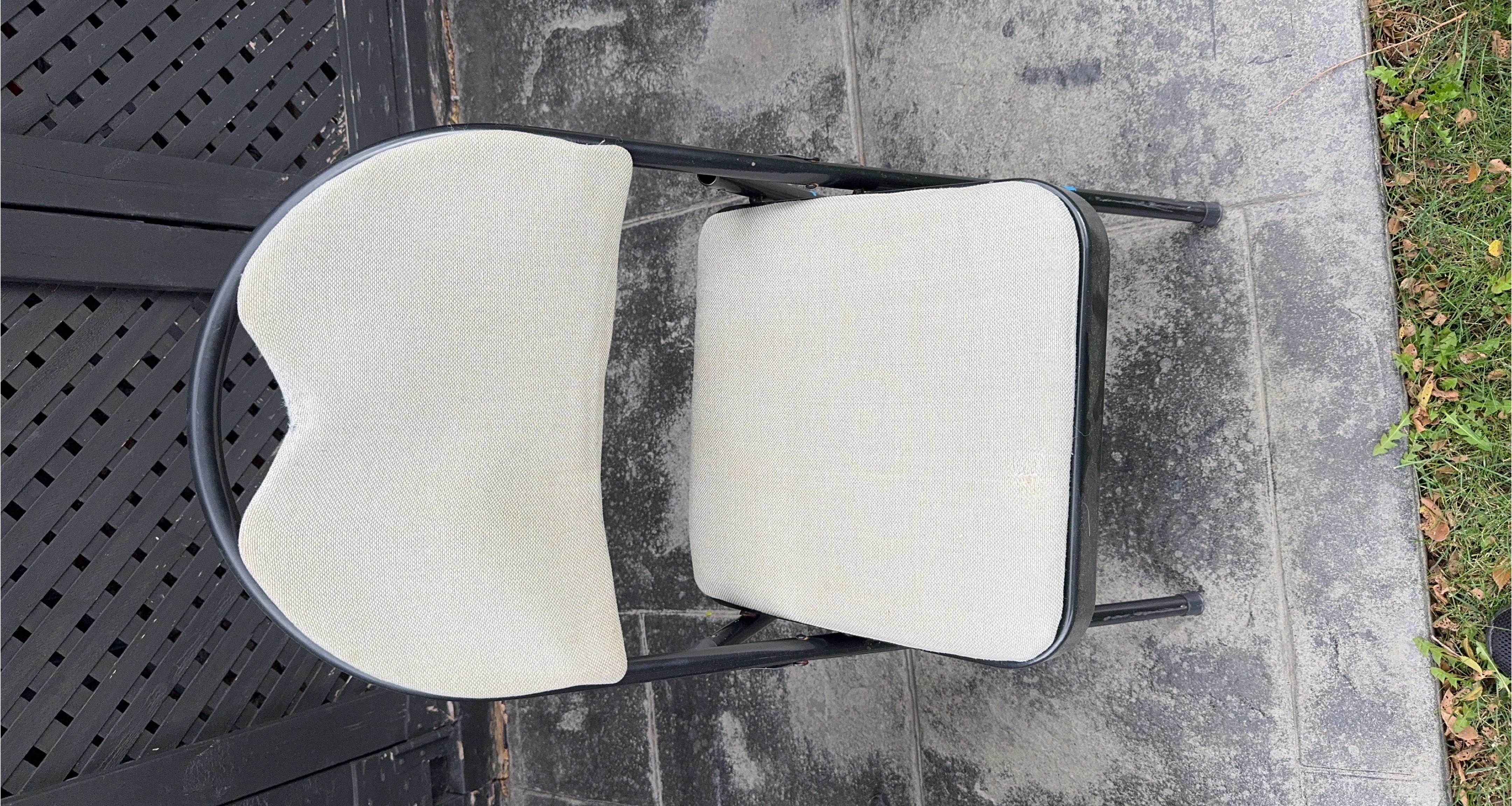 Folding Chair - Light Beige Fabric Seat thumbnail