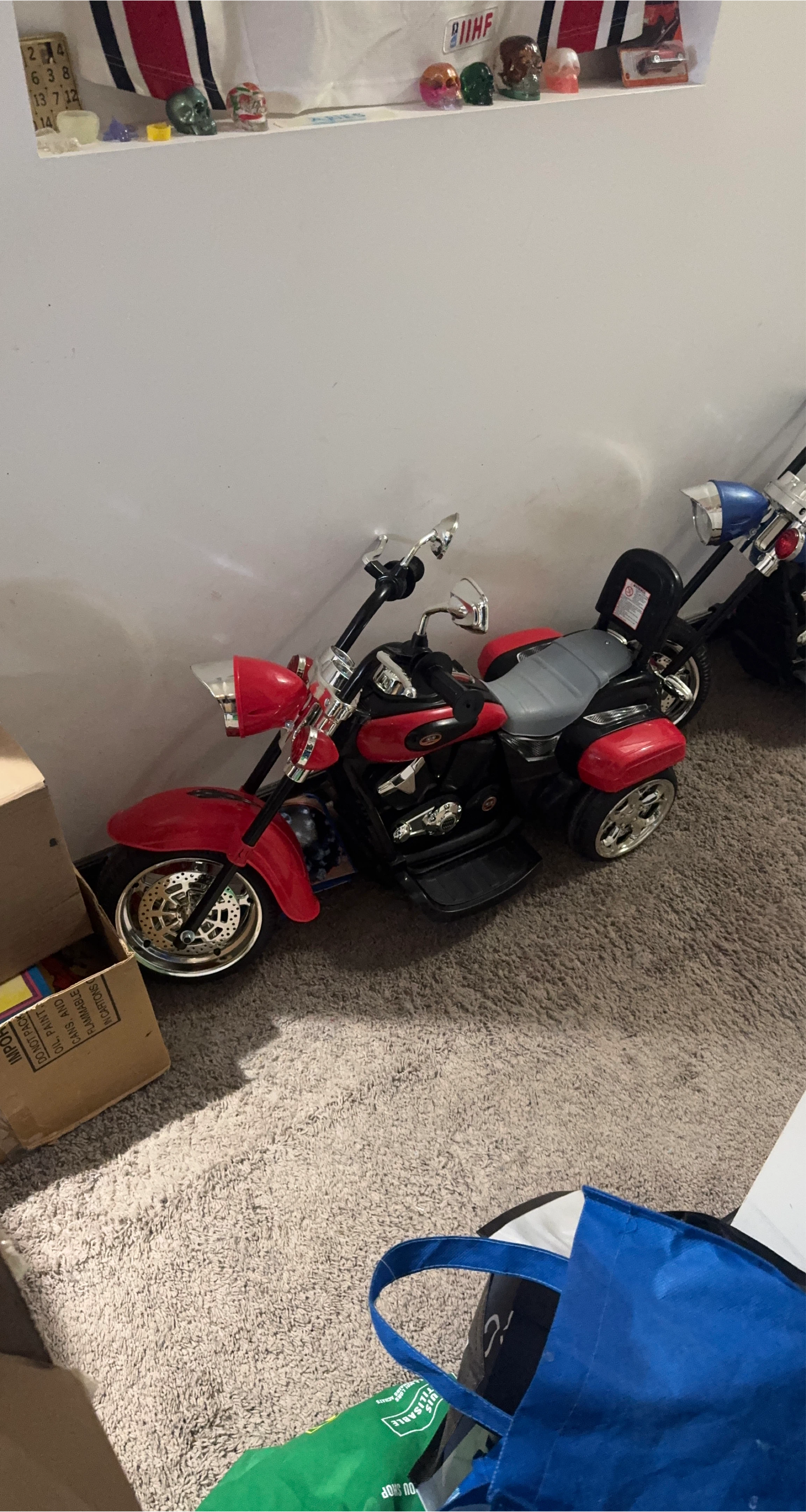 Kids Ride-On Motorcycle - Red & Blue thumbnail