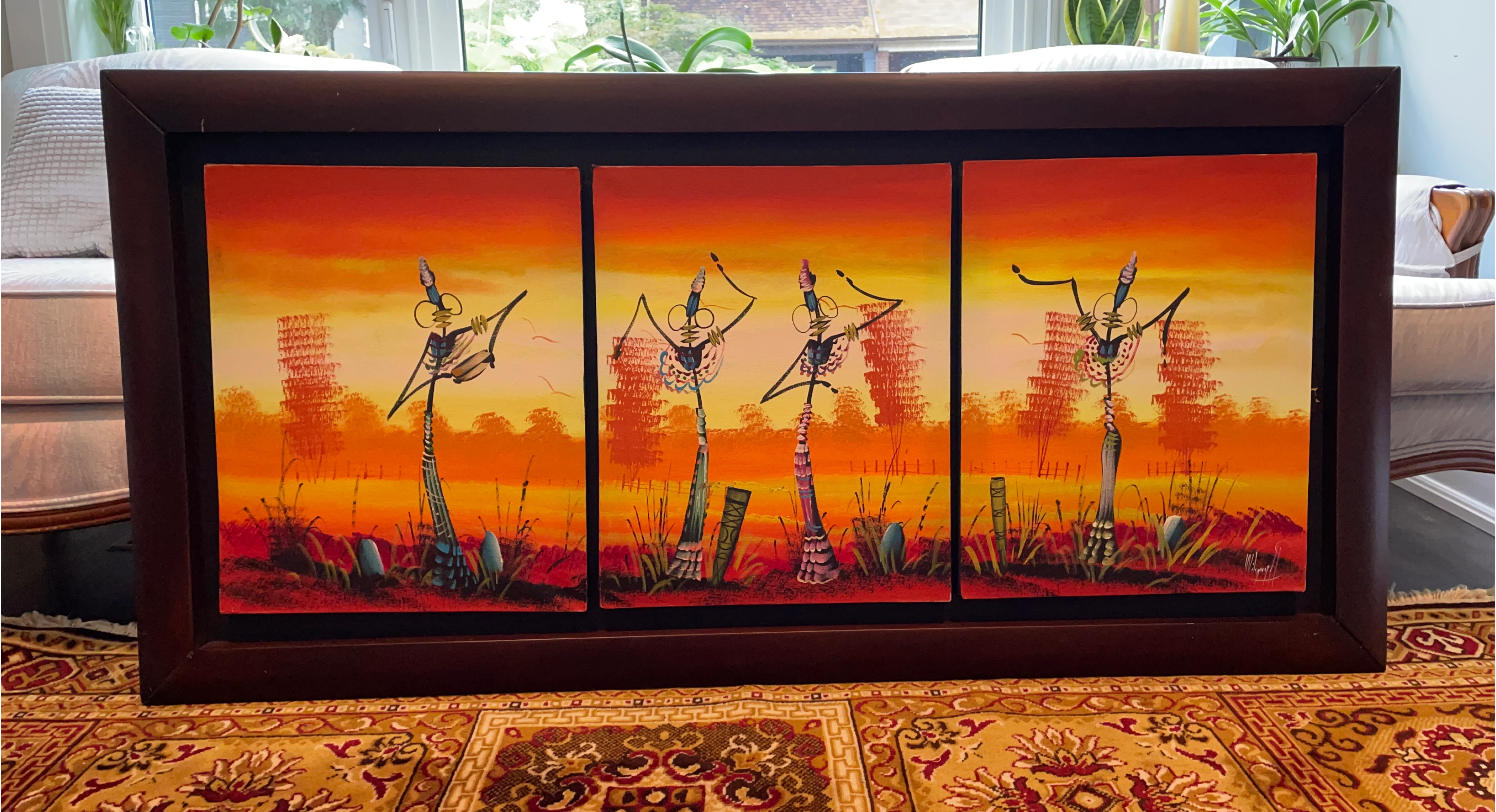 Framed Triptych Painting thumbnail