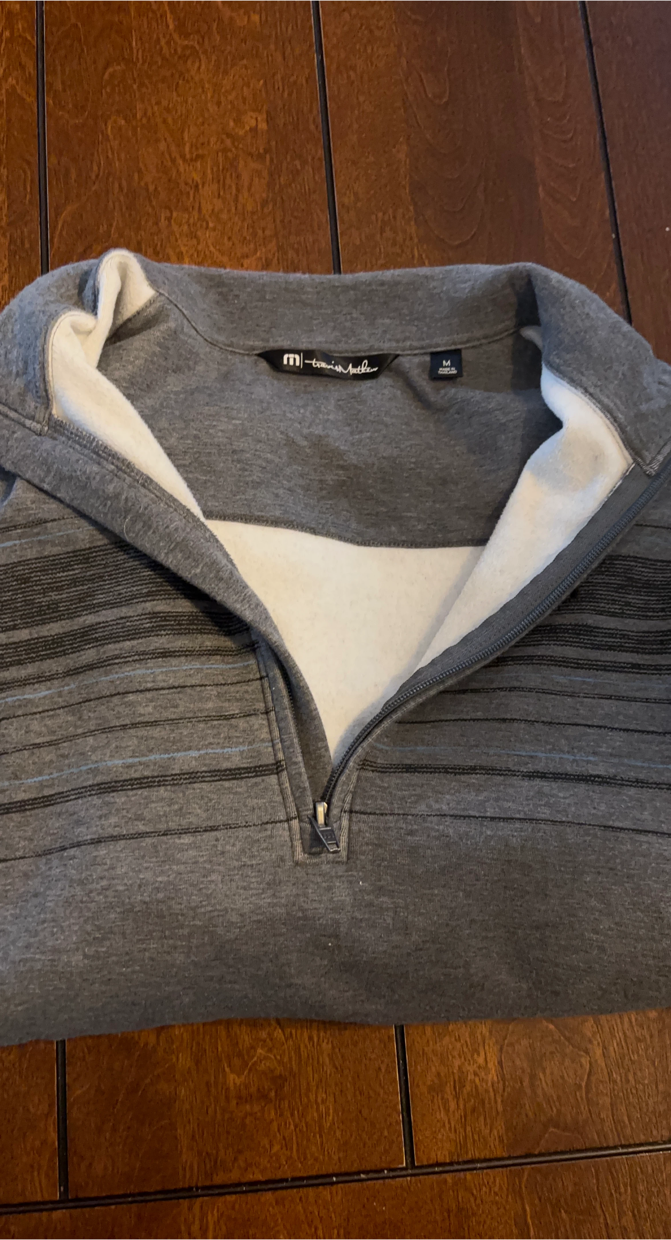 Travis Mathew Men's Quarter Zip Pullover Medium Grey
