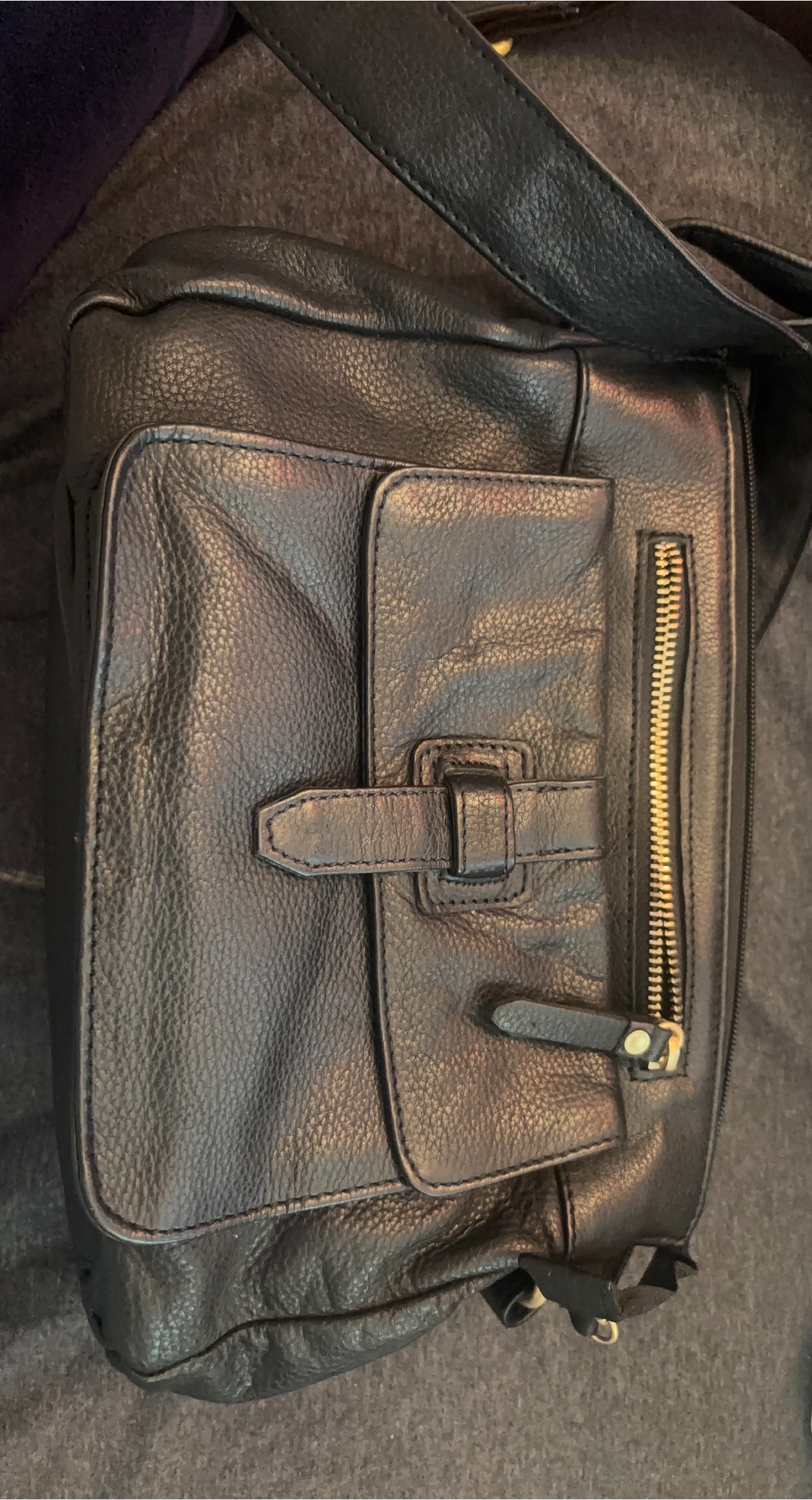 Black Leather Crossbody Bag thumbnail