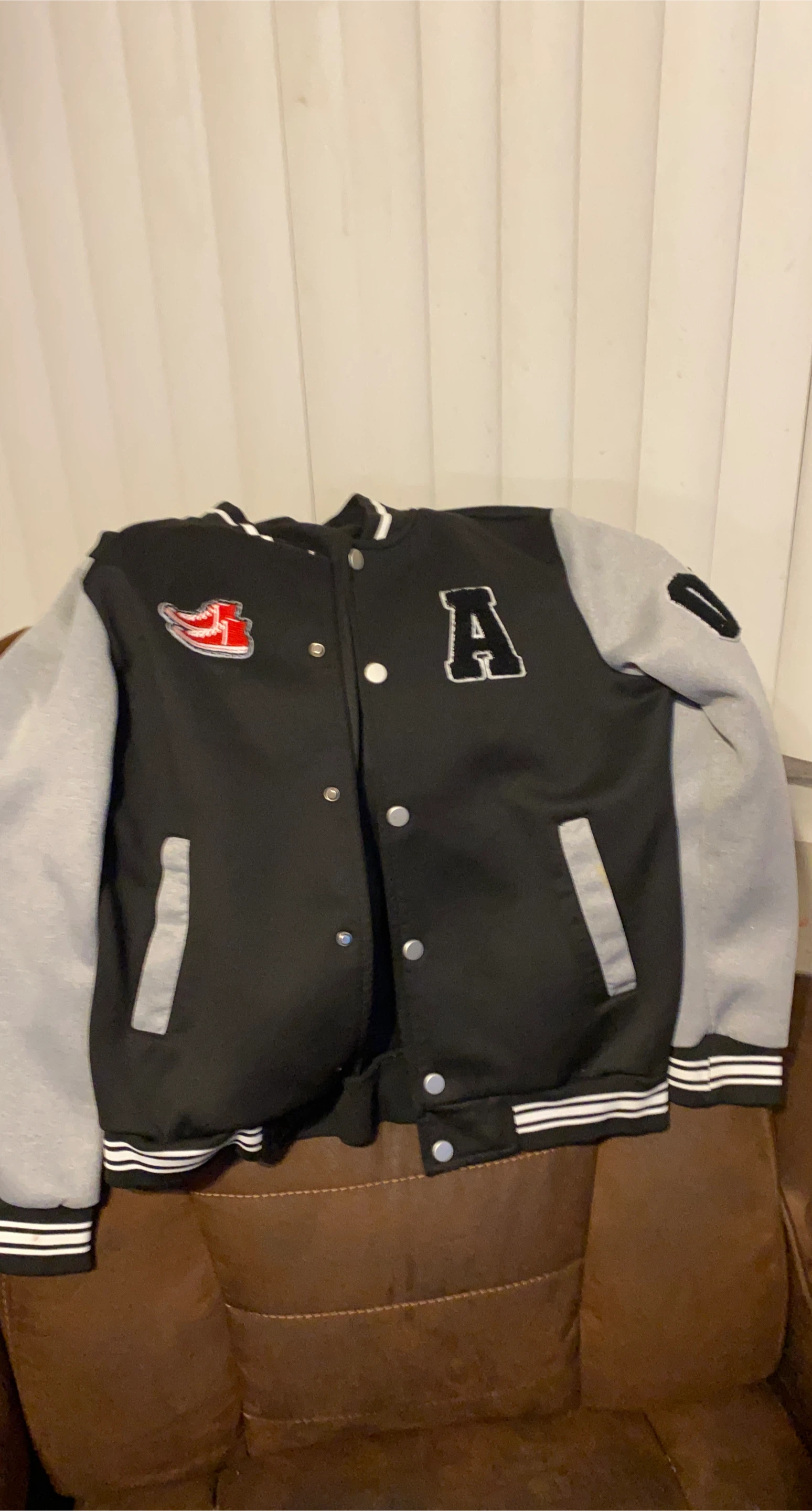 Varsity Jacket - Black and Gray thumbnail