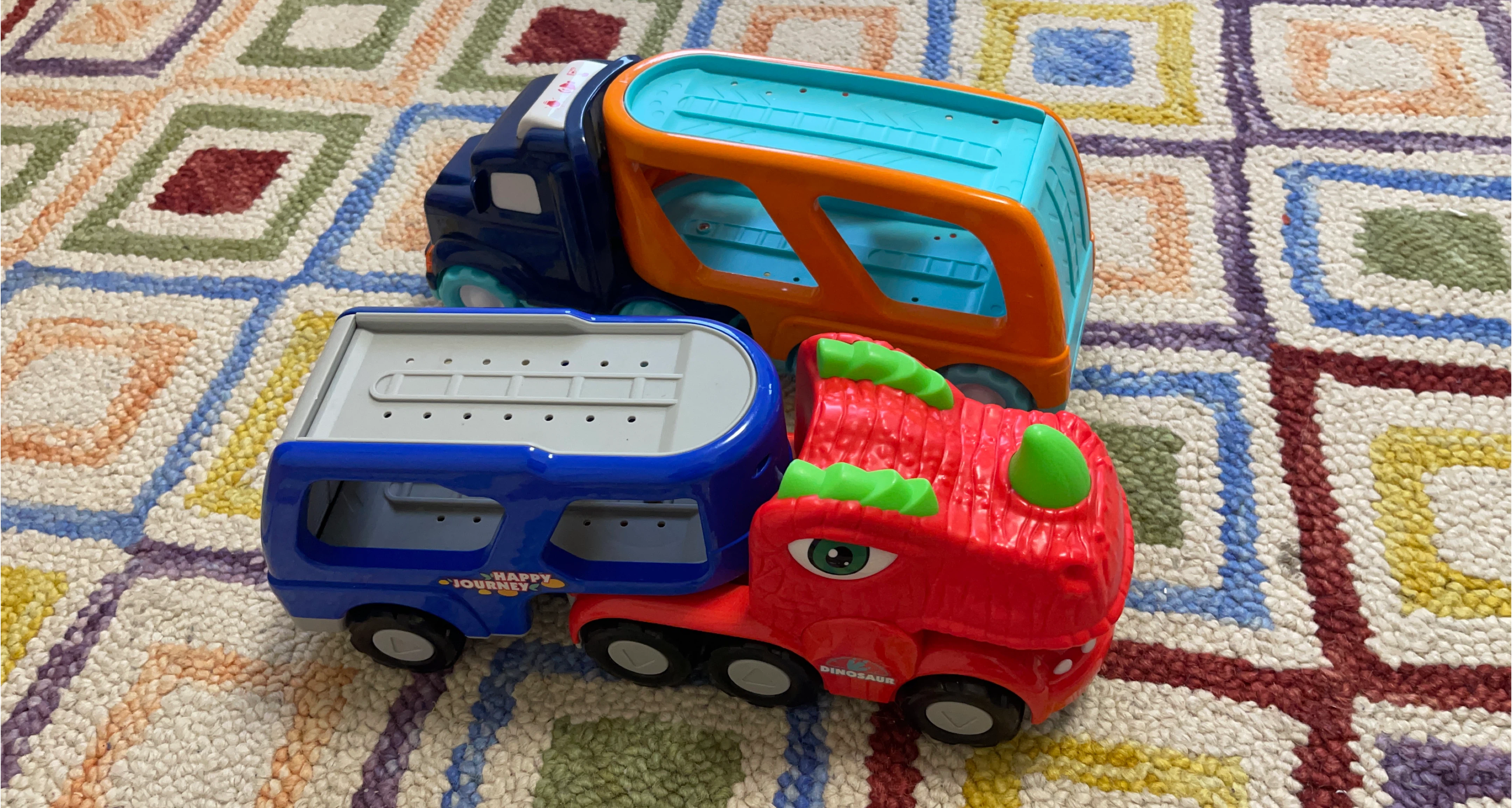 Kids Toy Trucks - Car Carrier & Dinosaur Truck thumbnail