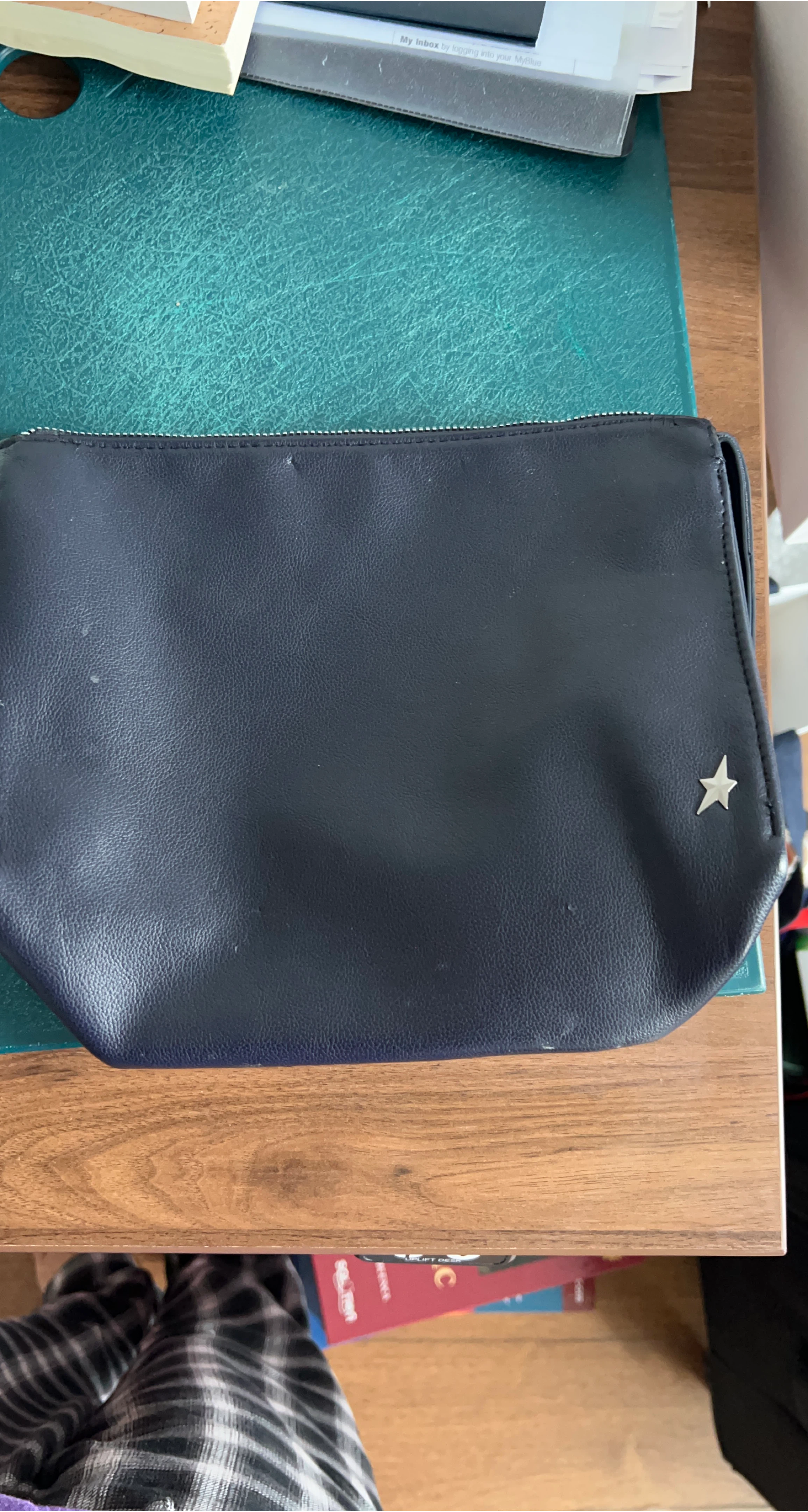 Mugler Black Leather Pouch with Star Detail thumbnail