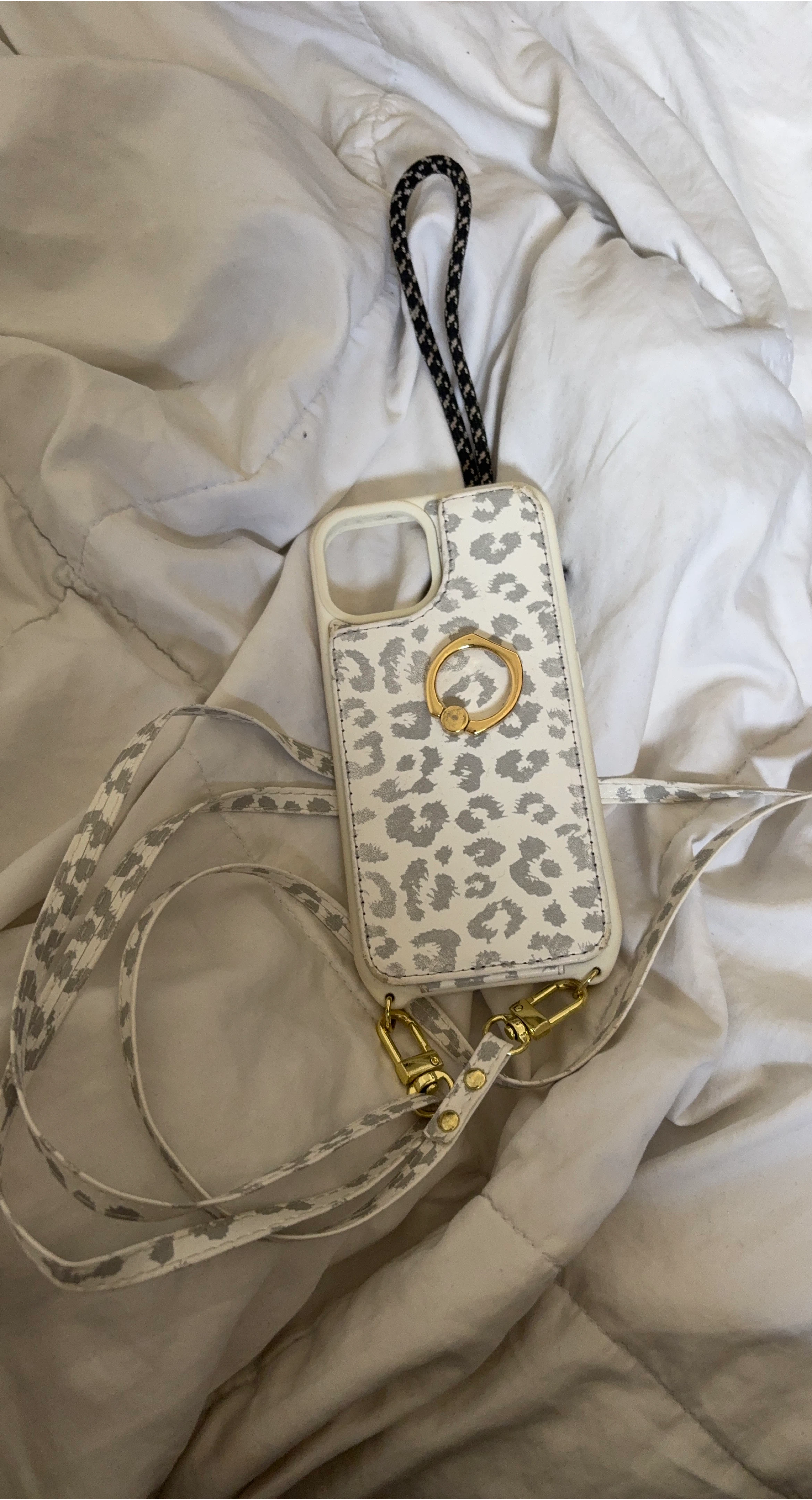 Leopard Print iPhone Case with Strap